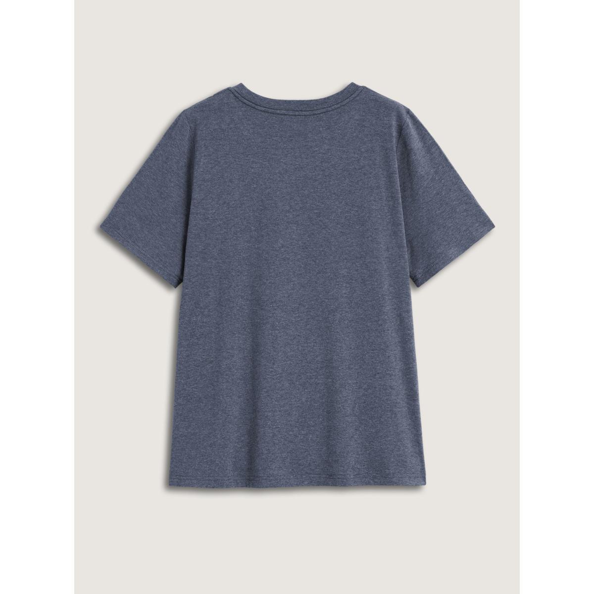 Plus Size Sunkissed Sunflower Round Neck T-Shirt Indigo Women Leisure Non Natural Flowers Round Neck Casual T-shirts BloomChic 14-16/1X Product Image