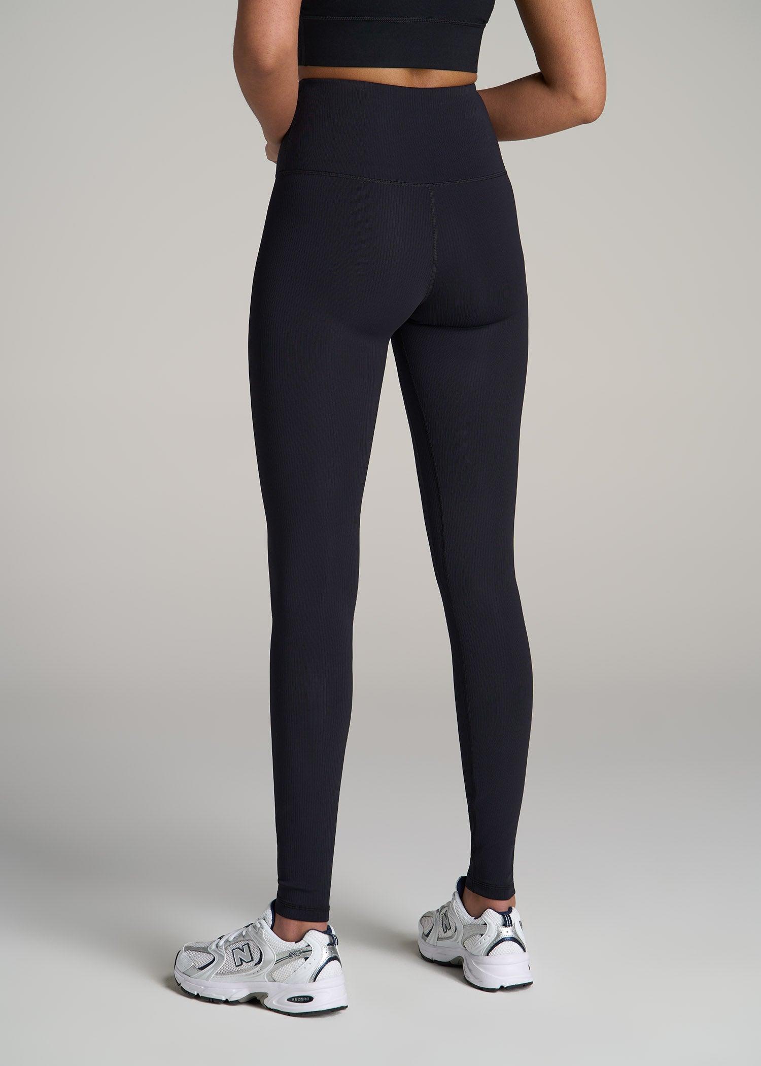 Balance High-Rise Leggings for Tall Women in Ribbed Black Female Product Image