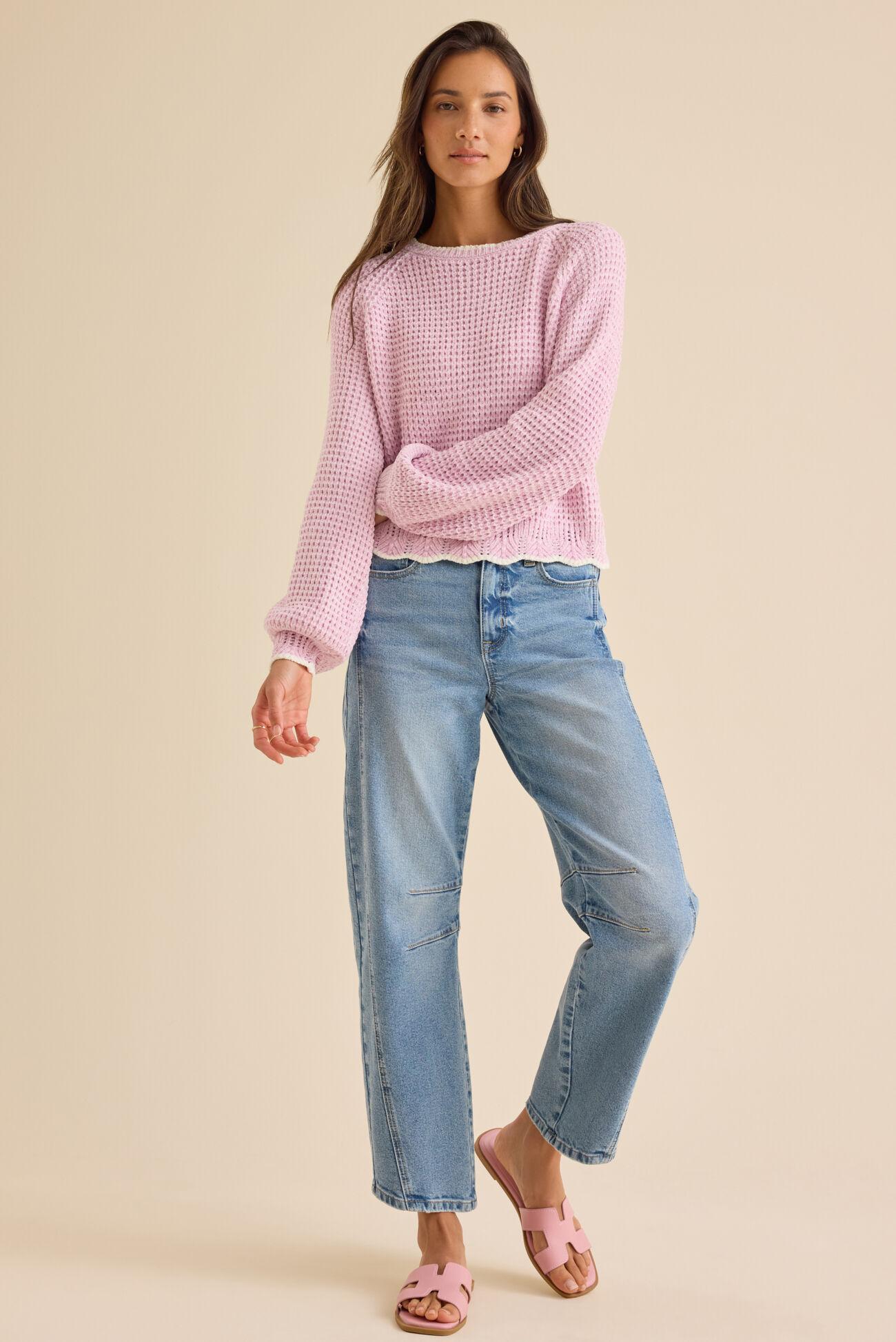 Amber Scalloped Trim Sweater Product Image