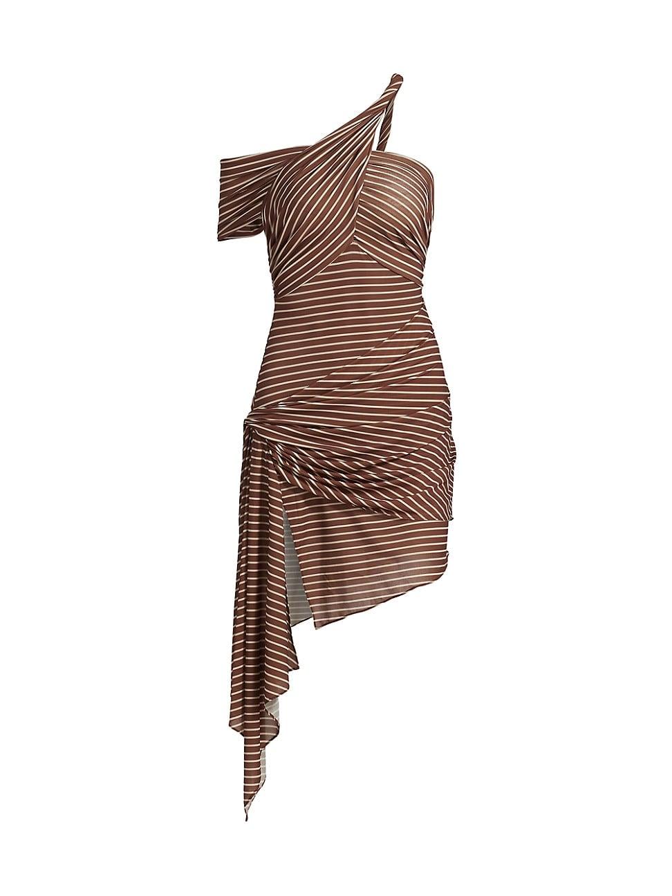 Womens Izel Stripe Draped Minidress Product Image