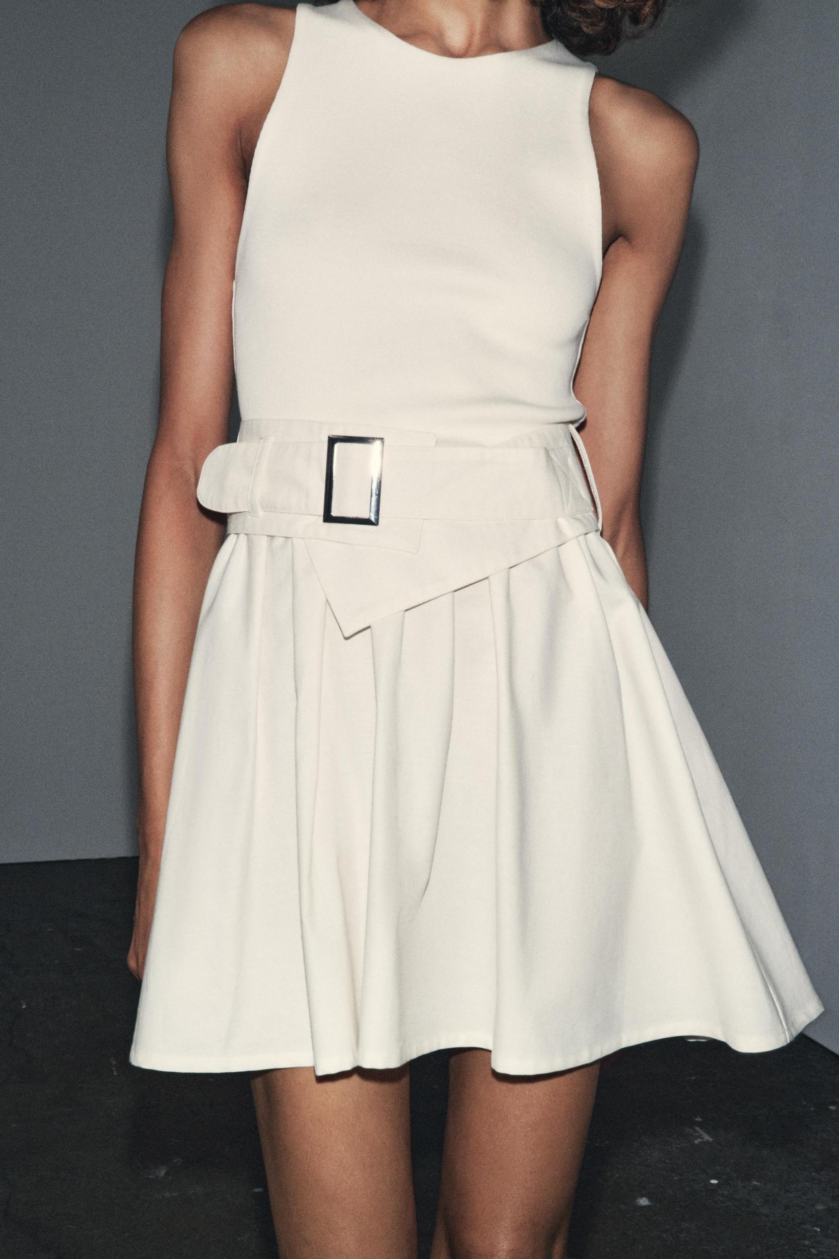 COMBINATION TWILL BELTED DRESS Product Image