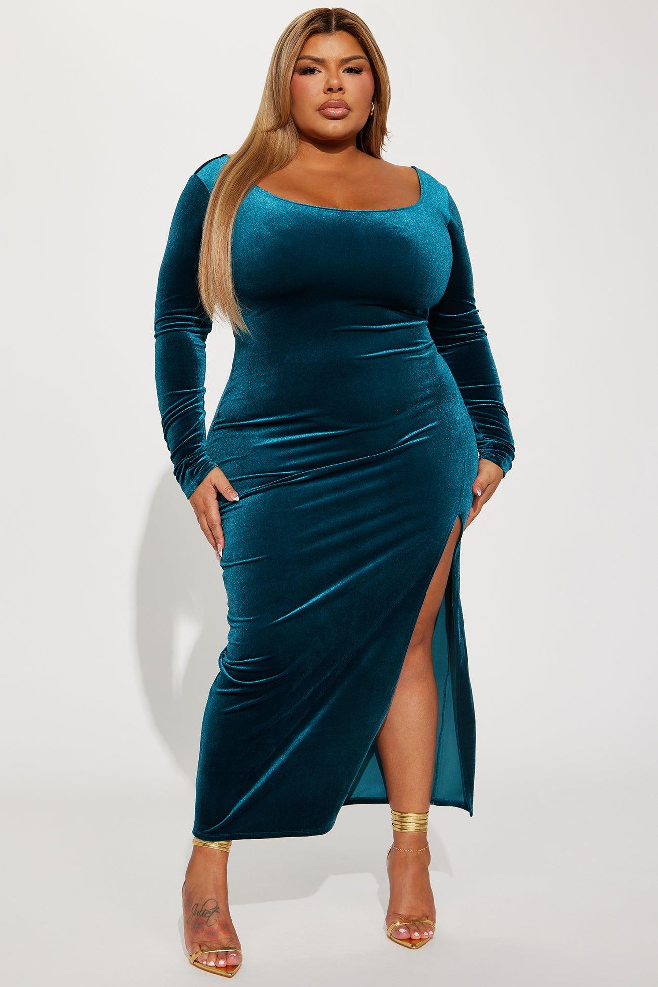 Valerie Velvet Maxi Dress - Hunter Product Image