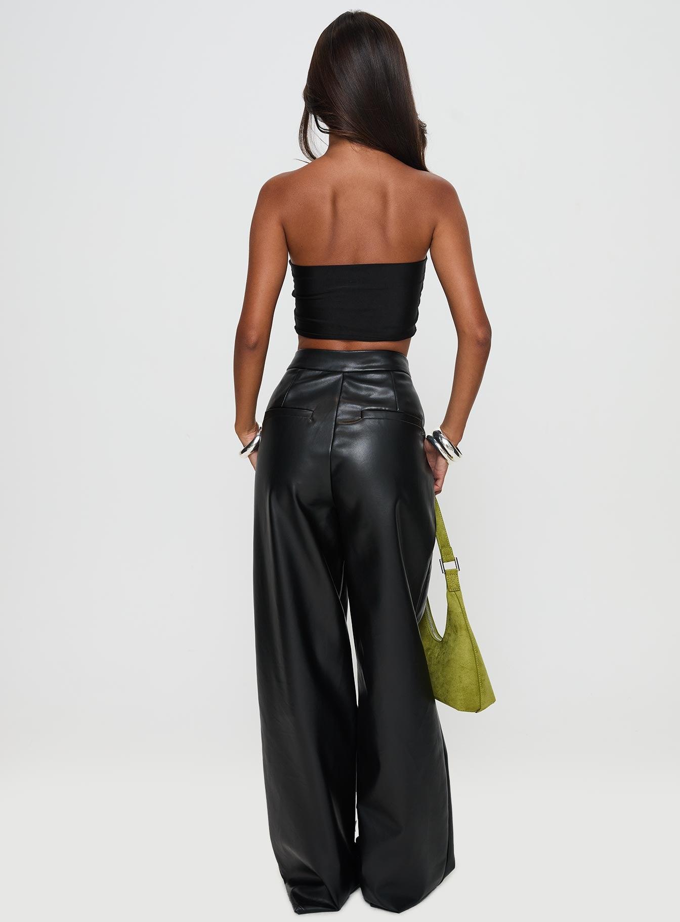 Tempted Faux Leather Pant Black Product Image