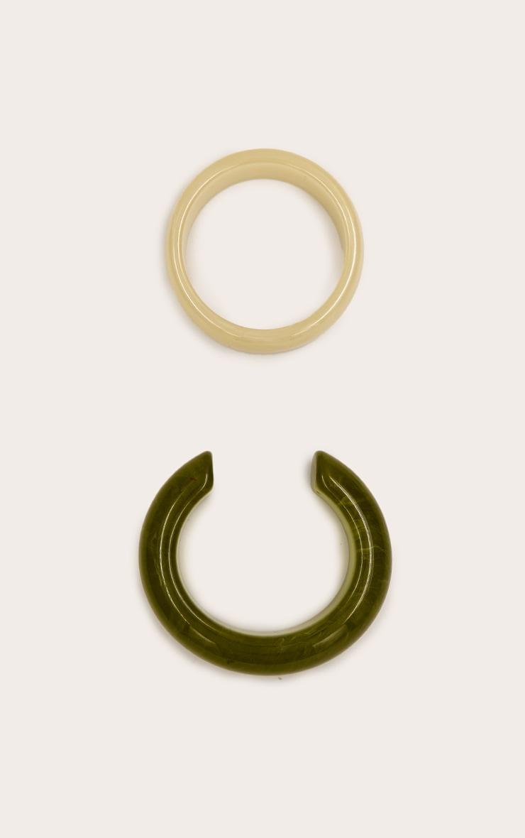 Jade Resin Cuff and Cream Bangle Product Image