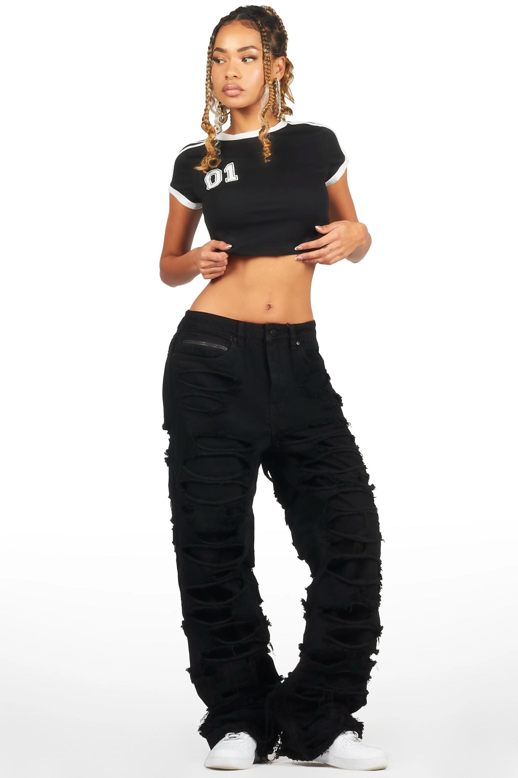 Luisa Black Baggy Jean Female Product Image