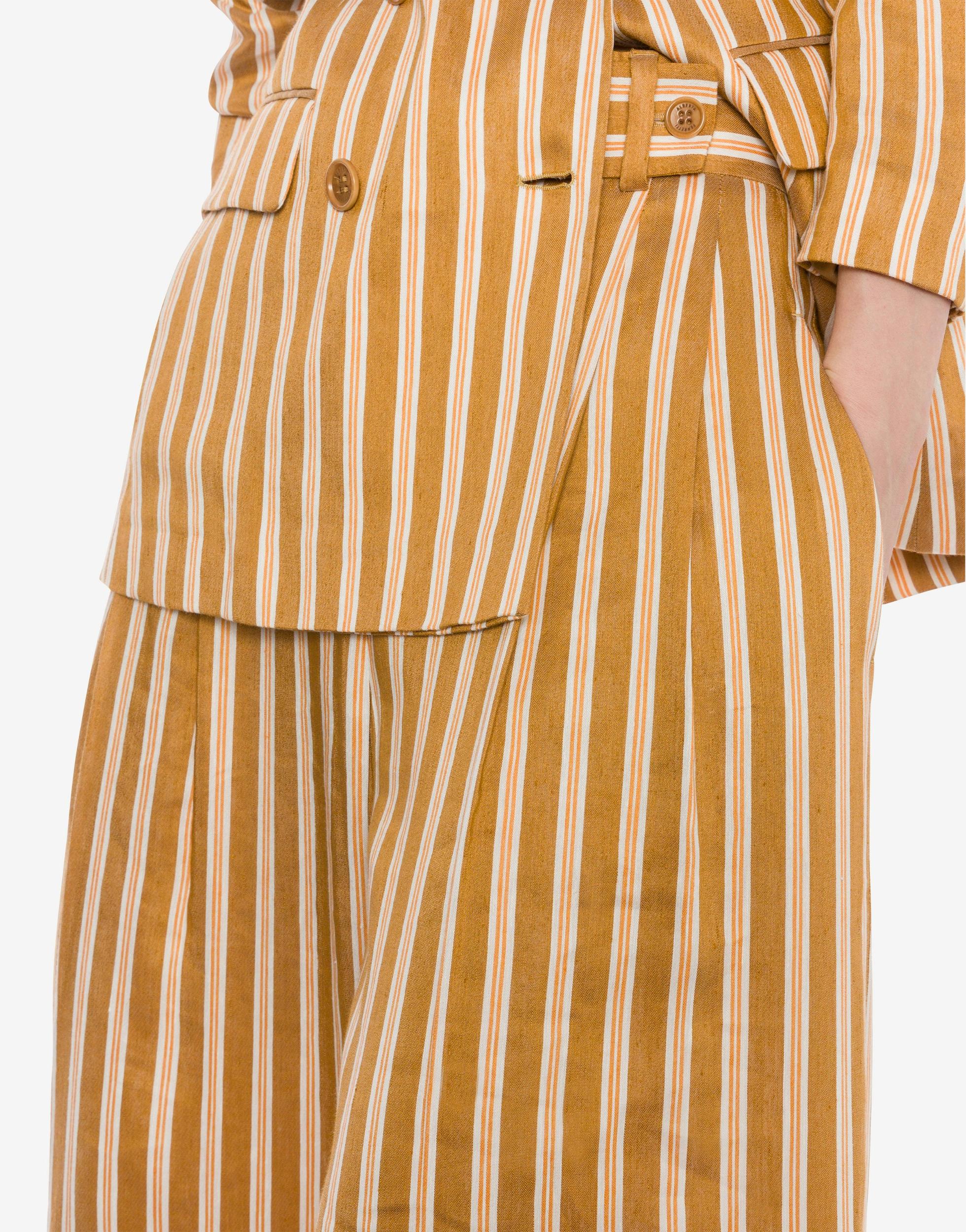 Linen viscose striped trousers Product Image