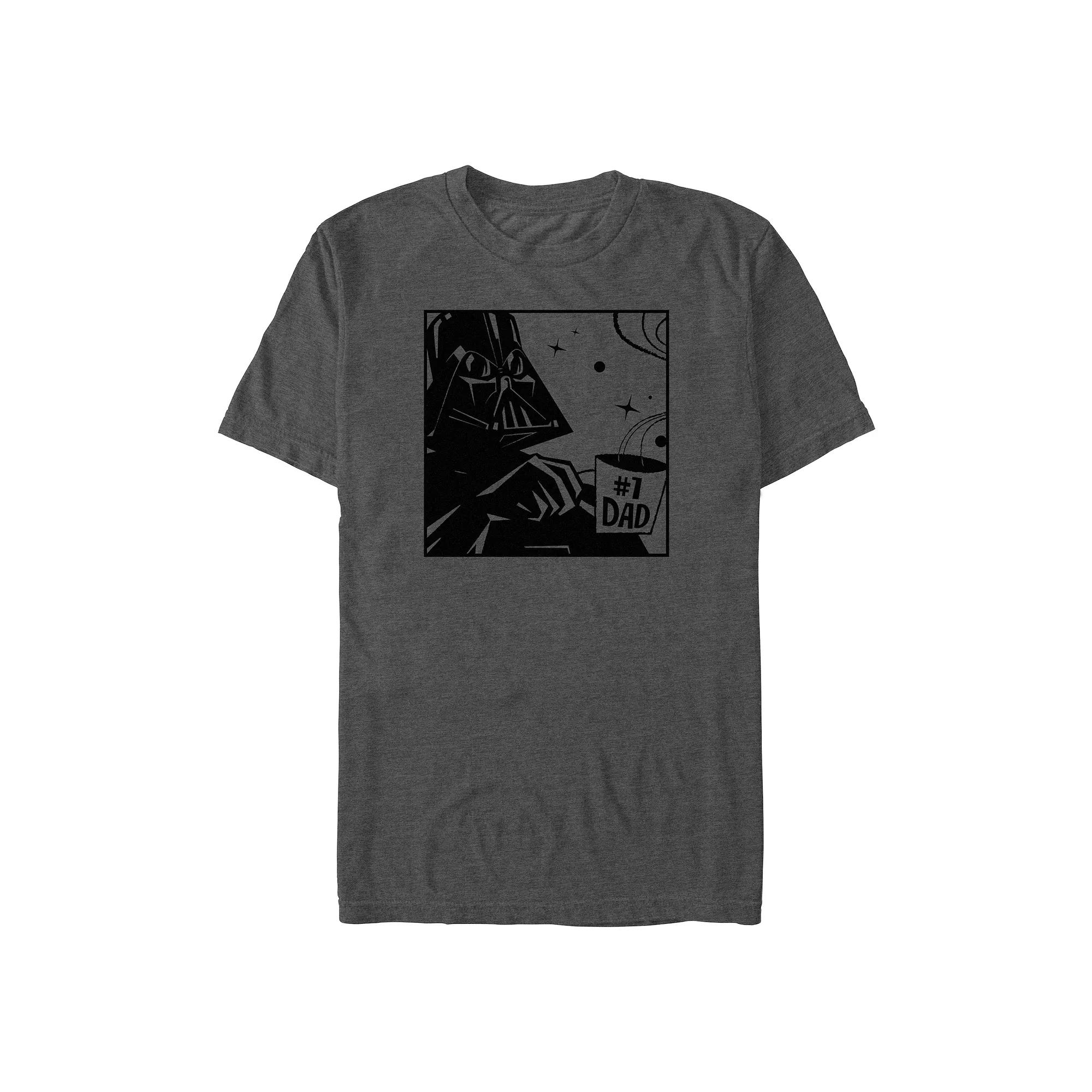 Men's Star Wars Darth Vader Number One Dad Mug Graphic Tee, Size: XS, Grey Heather Product Image