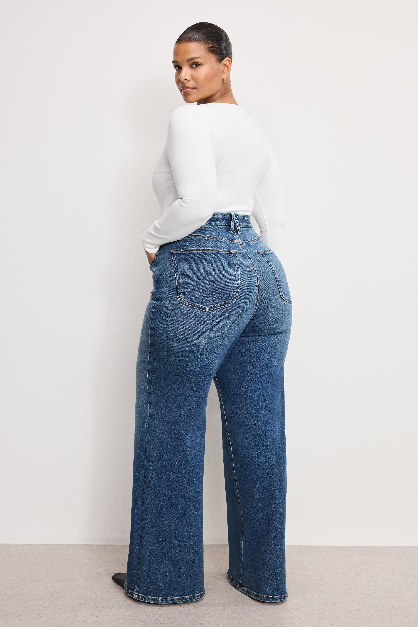 SOFT TECH GOOD WAIST PALAZZO JEANS | INDIGO986 Product Image