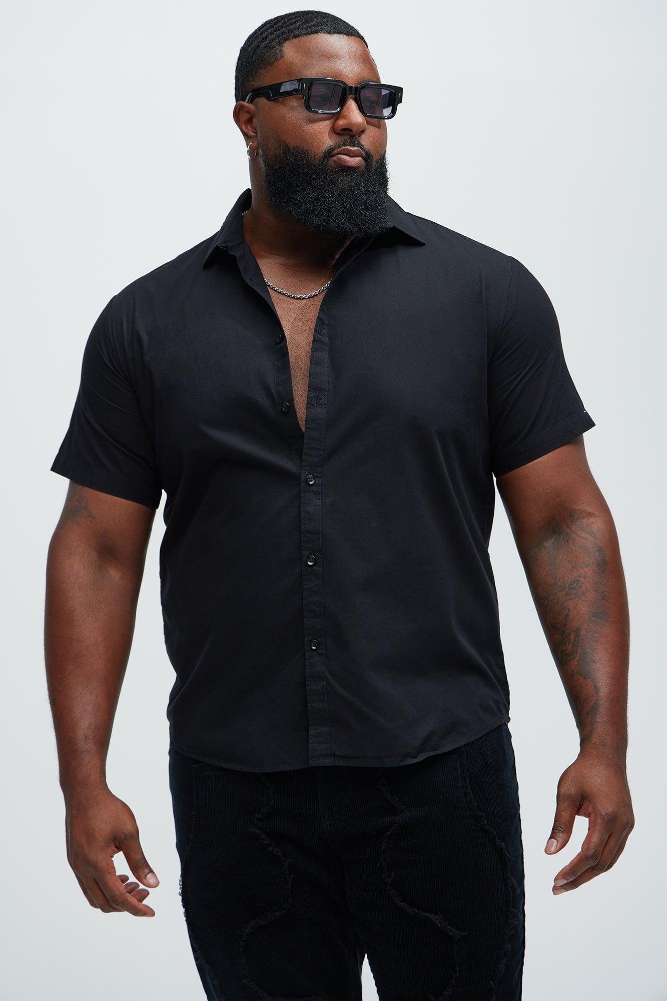 Ryland Short Sleeve Button Up Shirt - Black Product Image