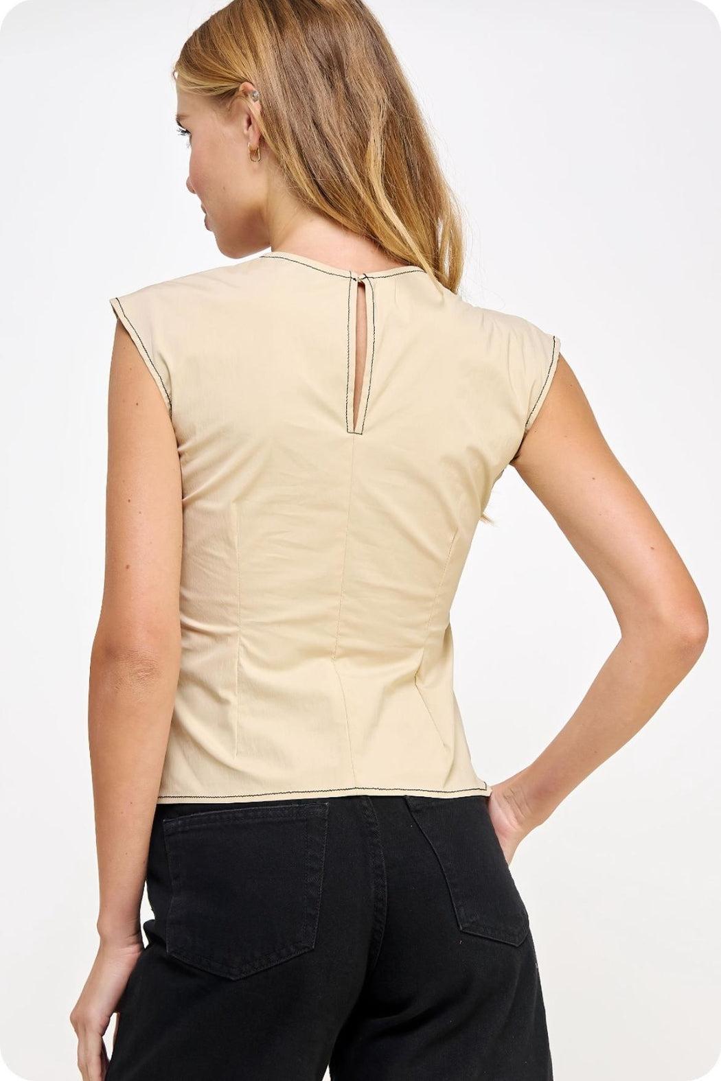 Ruched Sleeveless Top Product Image