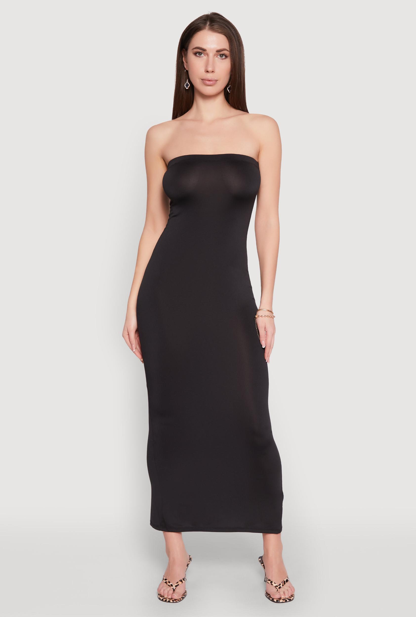 Womens Slit Back Maxi Tube Dress Product Image