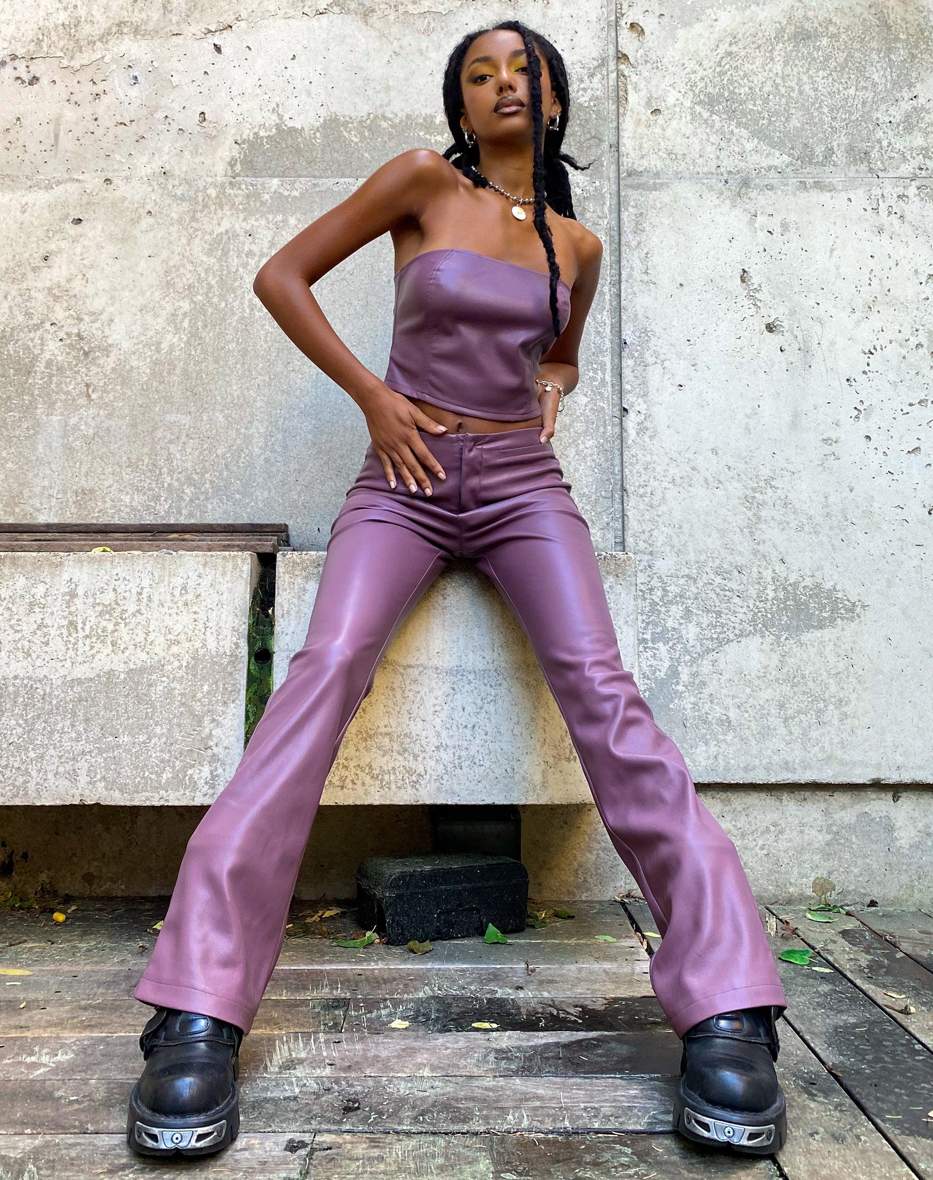 Zalor Flare Trouser in Pu Purple Product Image