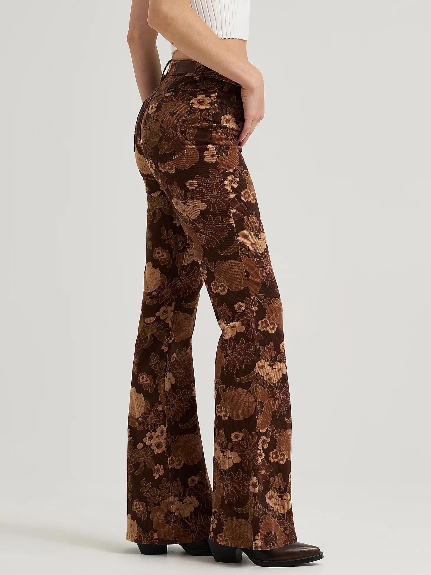 Women's Wrangler® Corduroy High Rise Fierce Flare Jean in Golden Eden Product Image