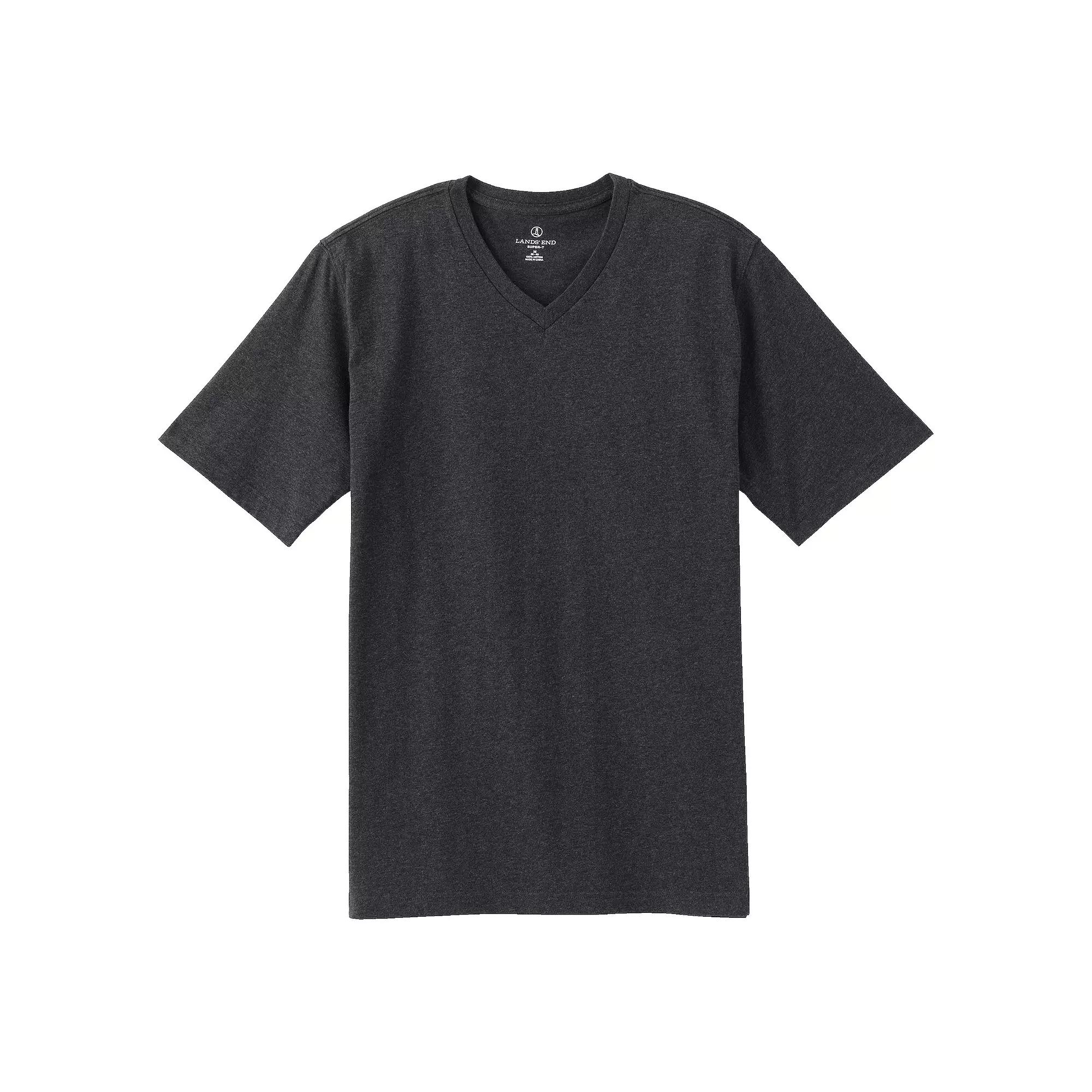 Men's Lands' End Super-T V-Neck Tee,  Product Image