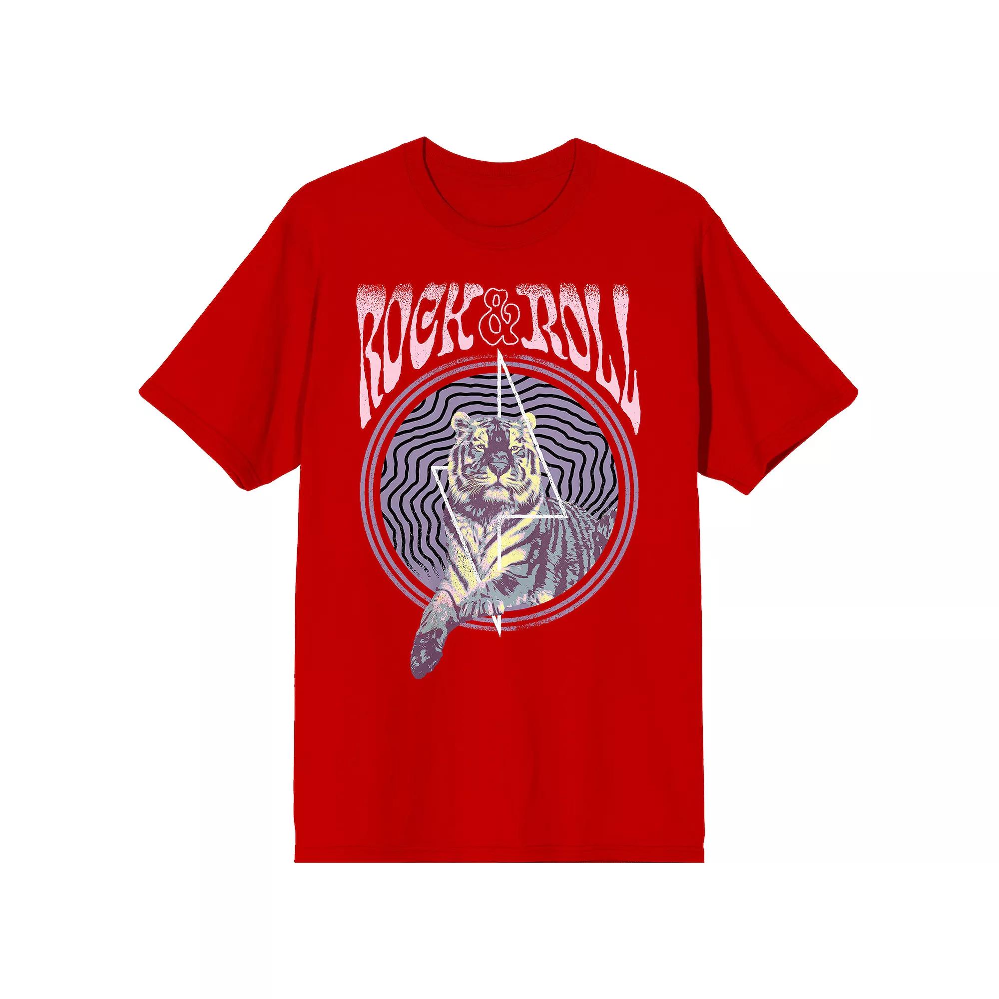 Men's Vintage-Style Rock & Roll Graphic Tee,  Product Image