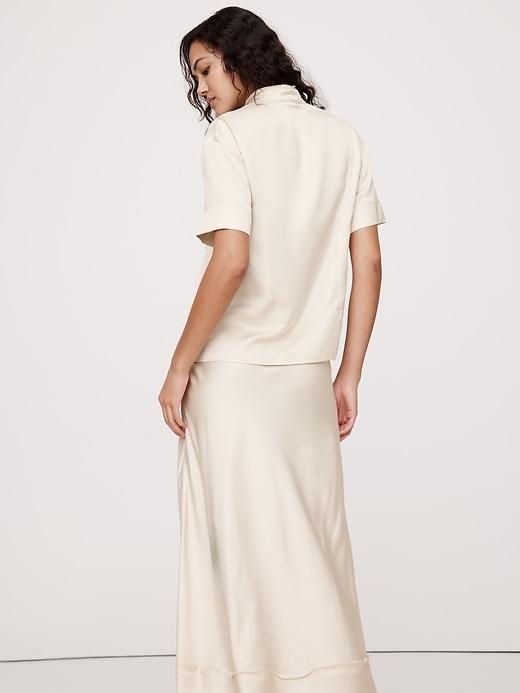 Satin Short-Sleeve Shirt Product Image