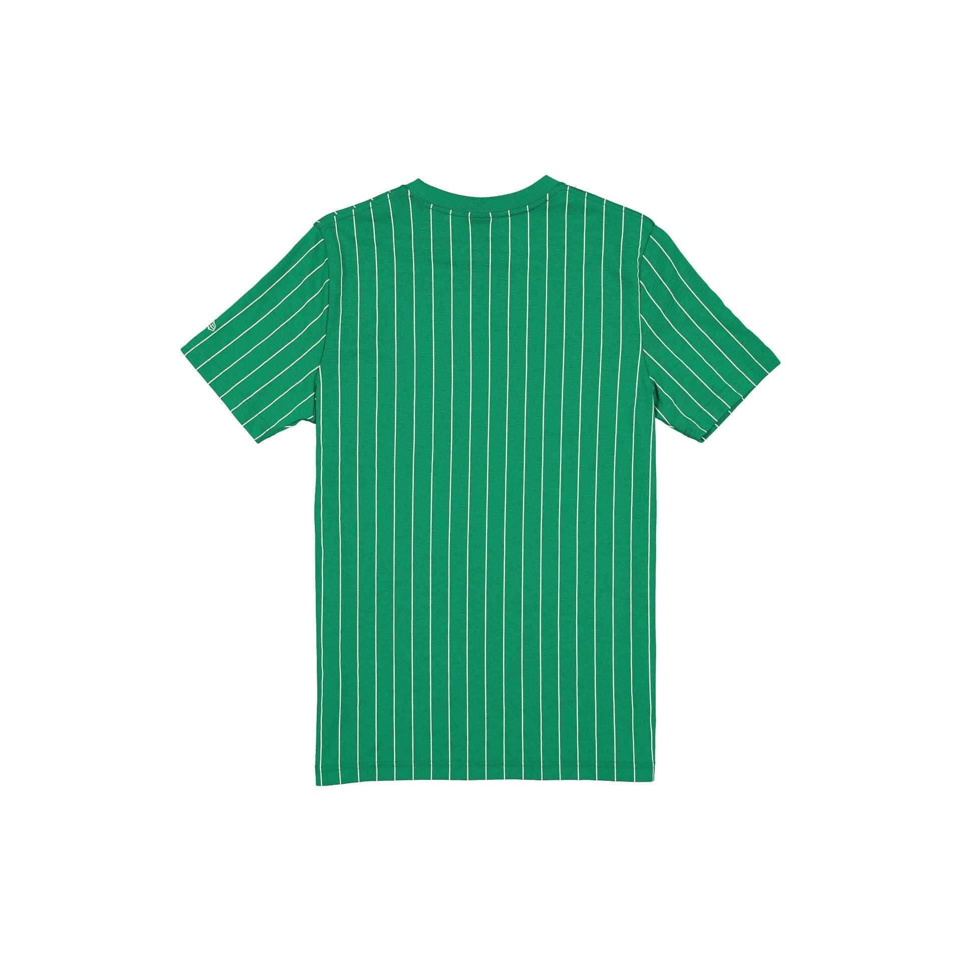 Boston Celtics Throwback Pinstripe Wordmark T-Shirt Male Product Image
