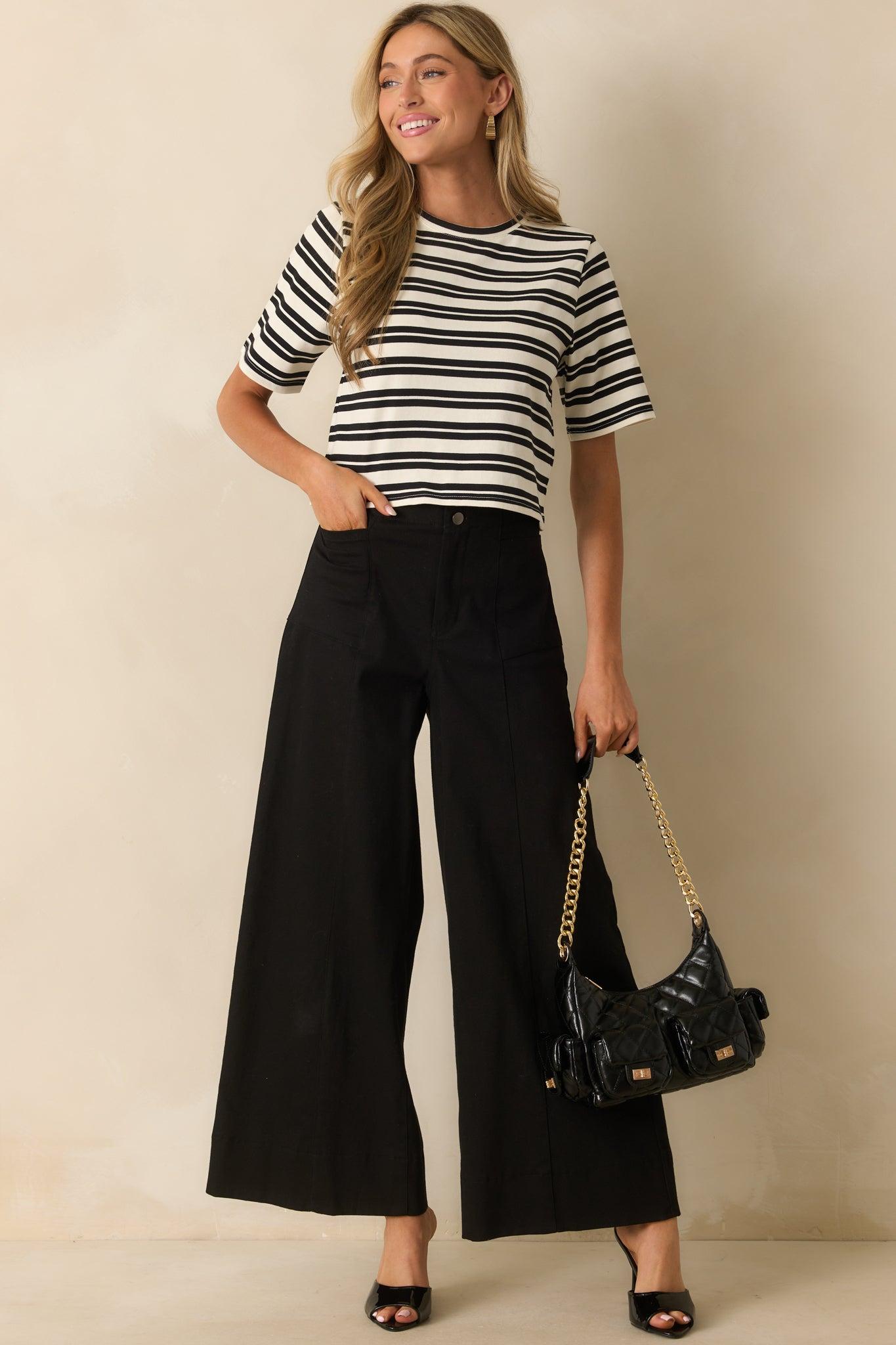 Daylight Glimmer Black Wide Leg Pants Product Image