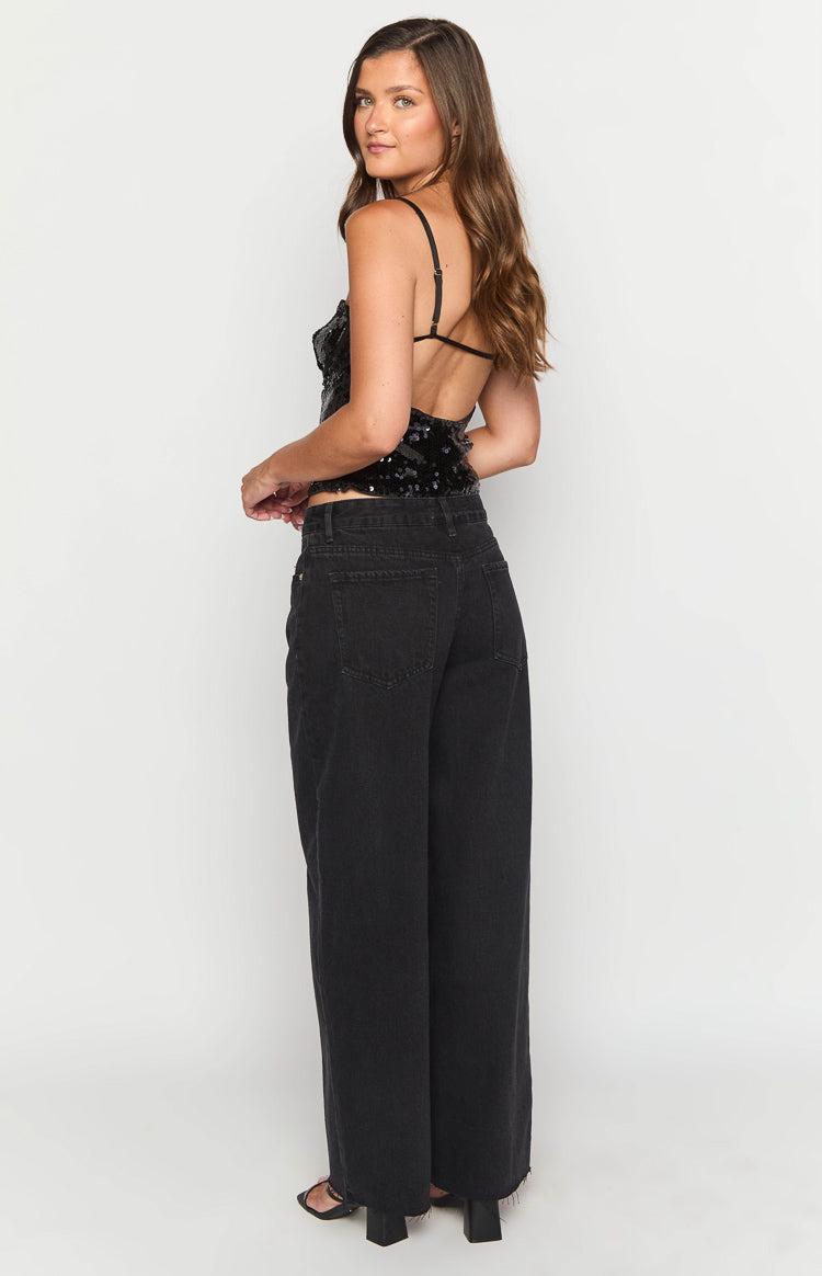 She's Yours Black Wide Leg Boyfriend Jeans Girls Product Image