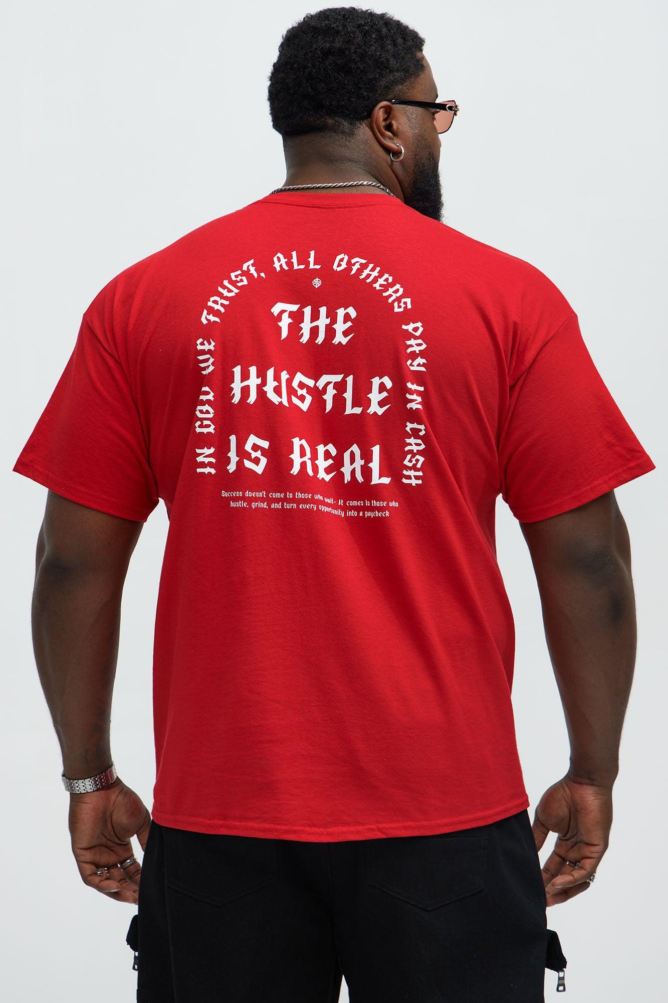 The Real Hustle Short Sleeve Tee - Burgundy Product Image