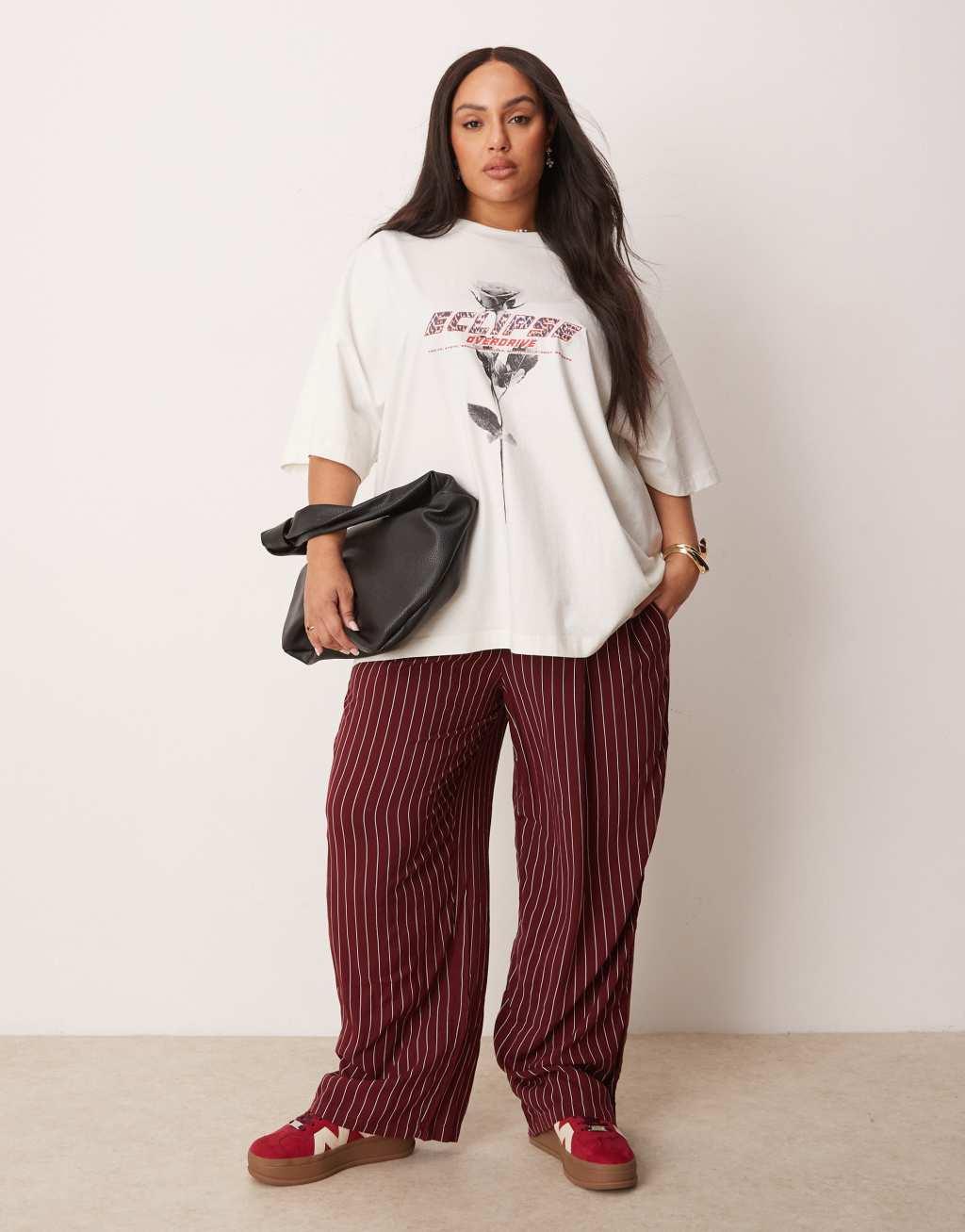 ASOS DESIGN Curve oversized t-shirt with rose graphic Product Image