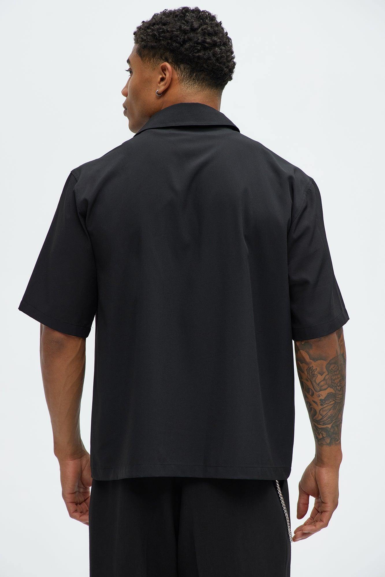 Knight And Gargoyle Full Button Shirt - Black Product Image
