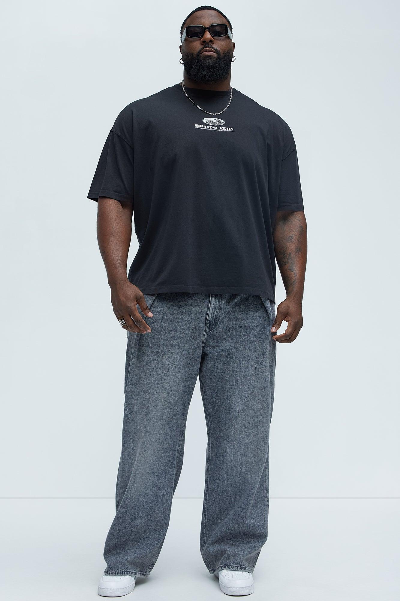 Brutalism Oversized Short Sleeve Tee - Charcoal Product Image