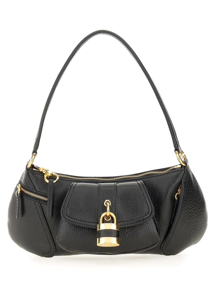 CHLOÉ The 99 Embellished Textured-leather Shoulder Bag In Black Product Image