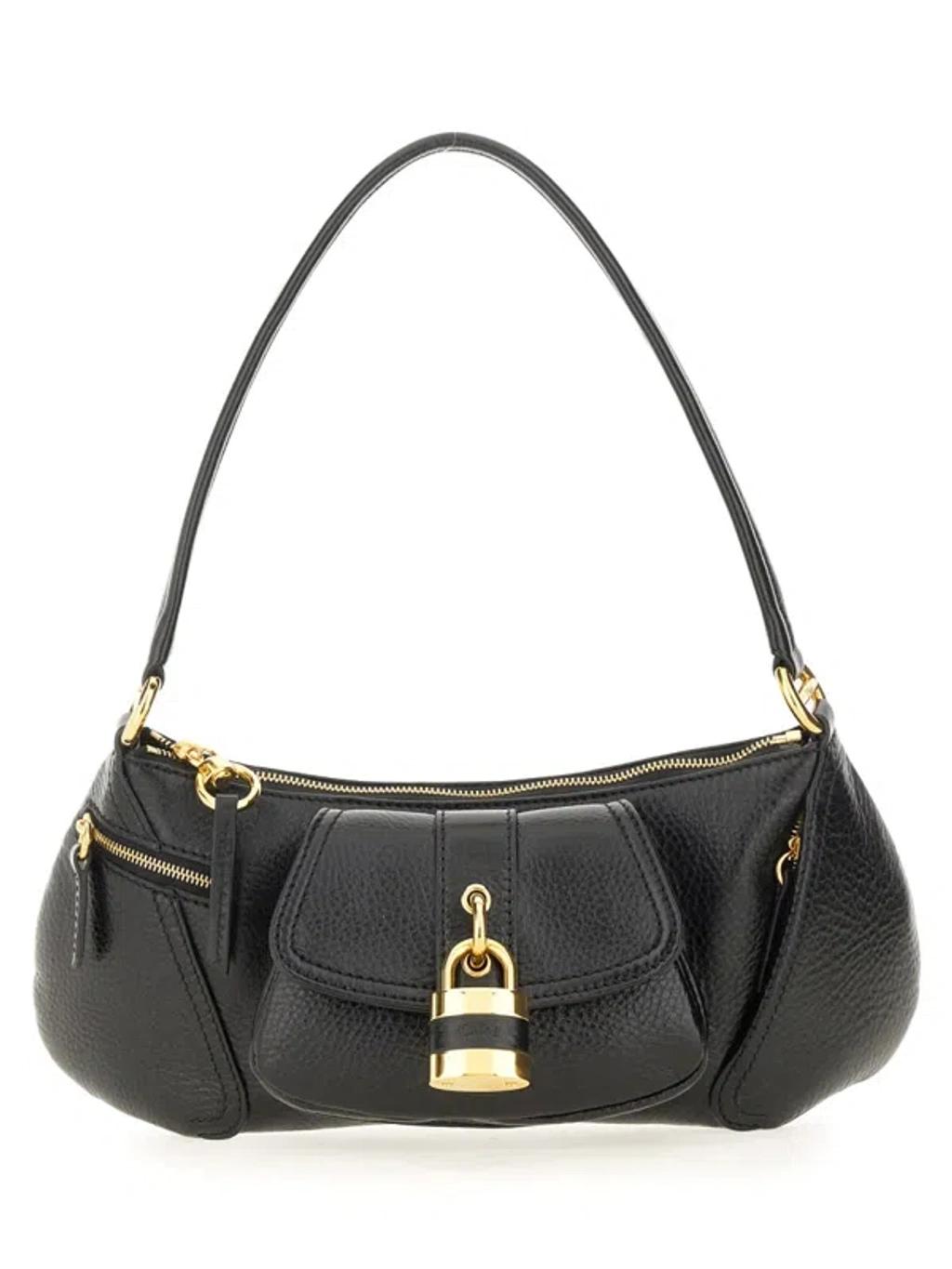 CHLOÉ The 99 Embellished Textured-leather Shoulder Bag In Black Product Image