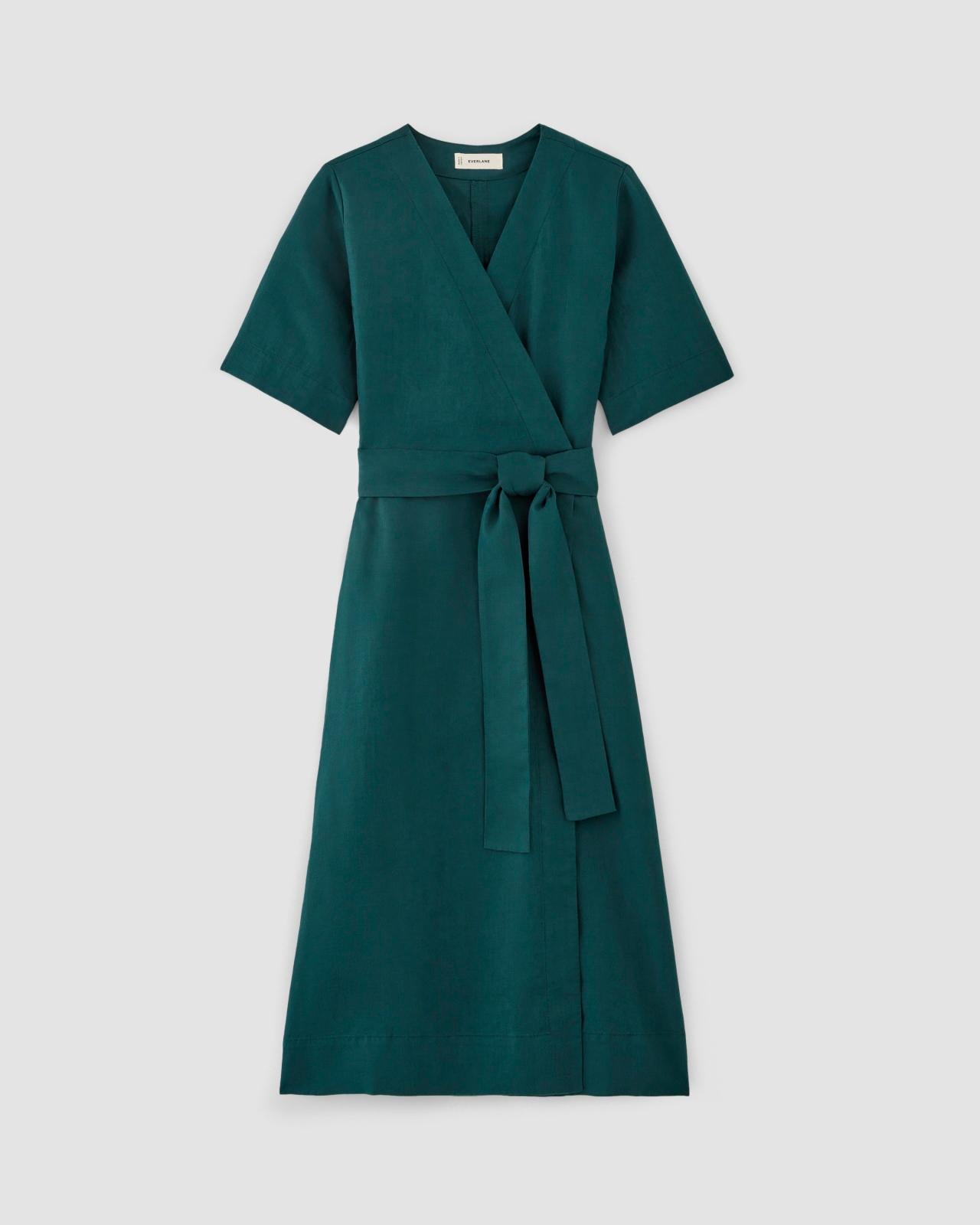 The Wrap Dress in Linen Product Image