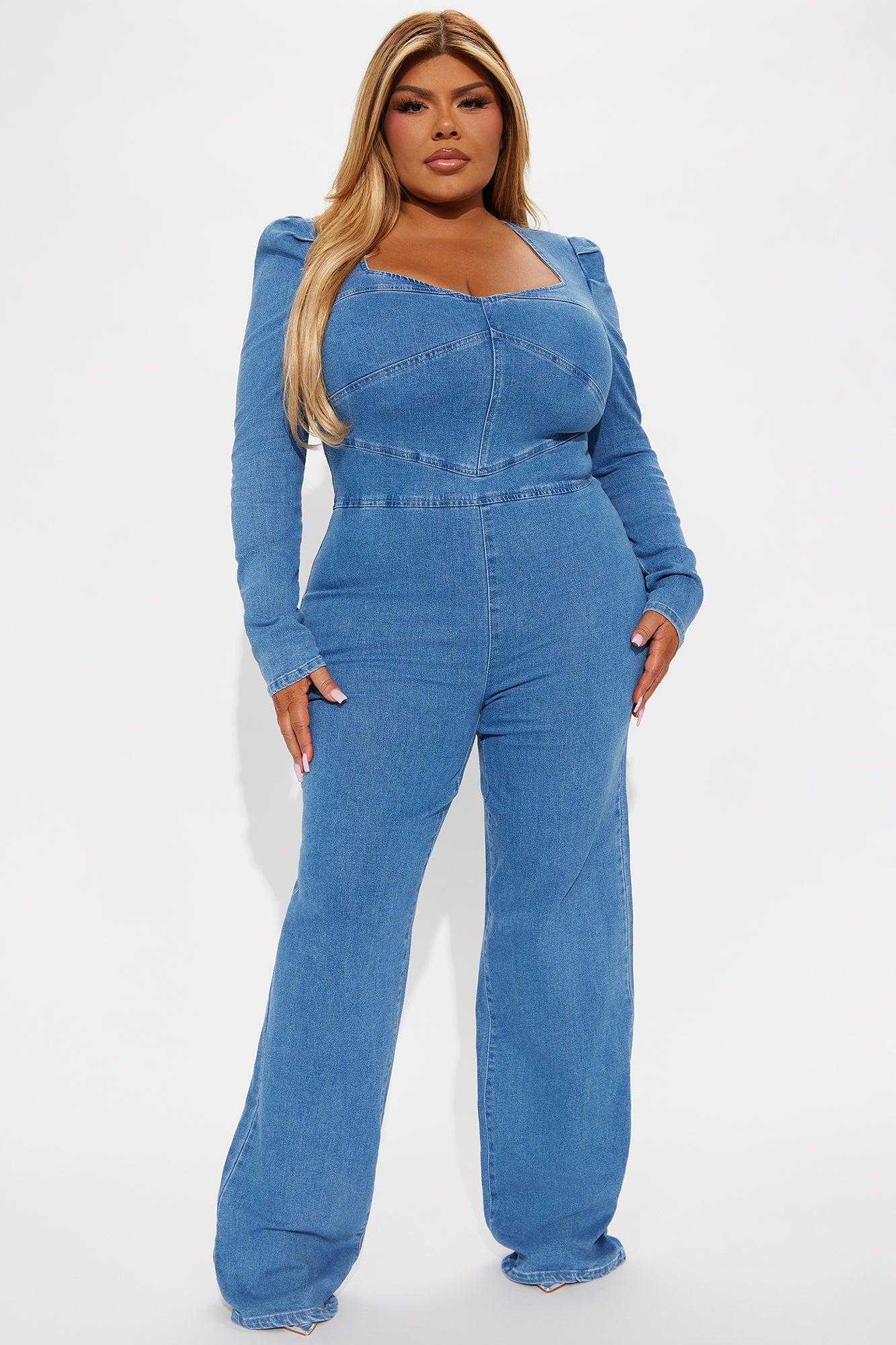 Sabrina Denim Jumpsuit - Medium Wash Product Image