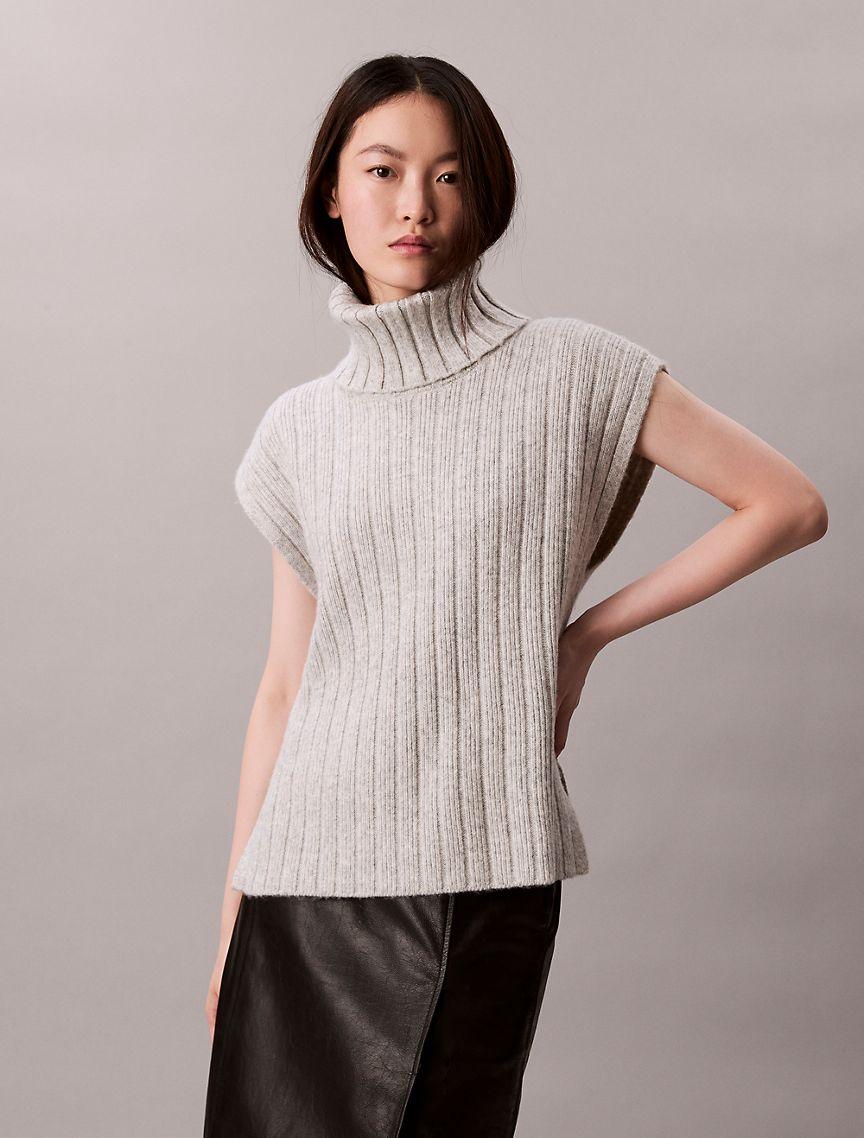 Rib Relaxed Sleeveless Sweater Product Image