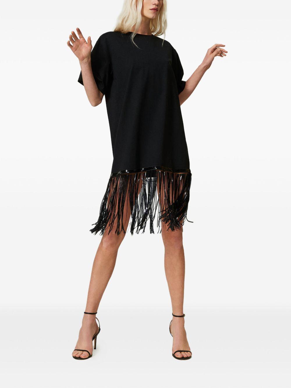 sequin-fringe T-shirt  Product Image