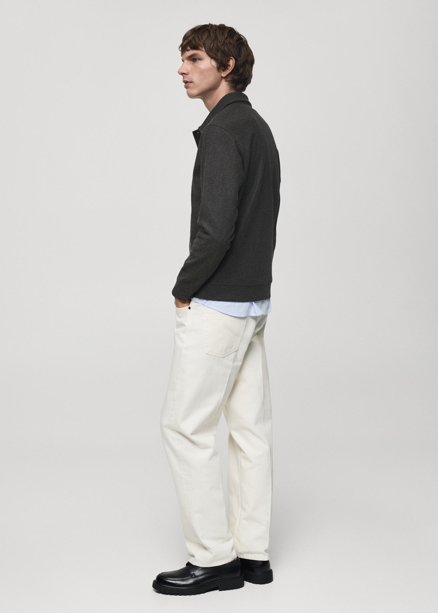 Regular fit sweatshirt-fabric polo shirt - Men | MANGO USA Product Image