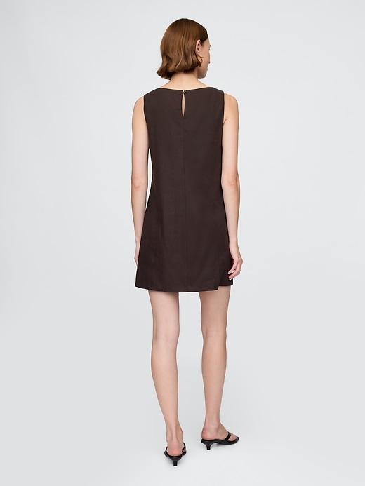 Linen-Blend Mini Shift Dress Product Image