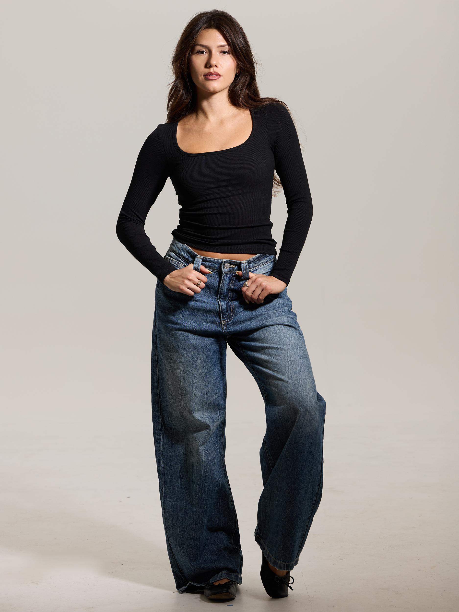 Bamboo Long Sleeve Scoop Neck Brami (Full Length) Product Image