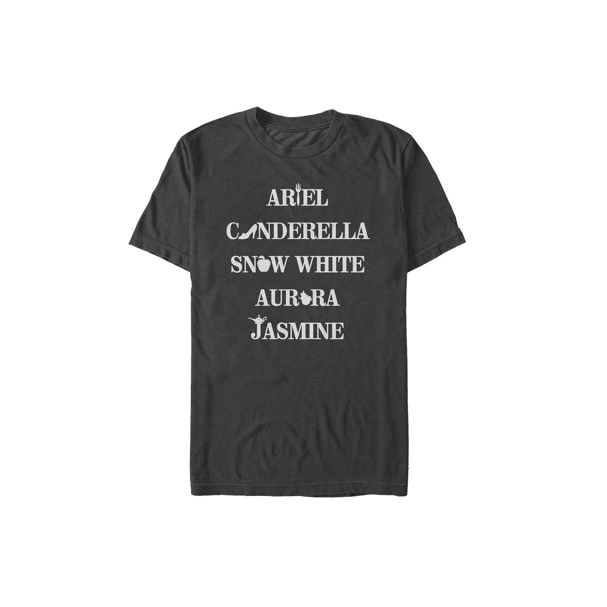 Men's Disney Princesses Names And Icons Tee,  Product Image