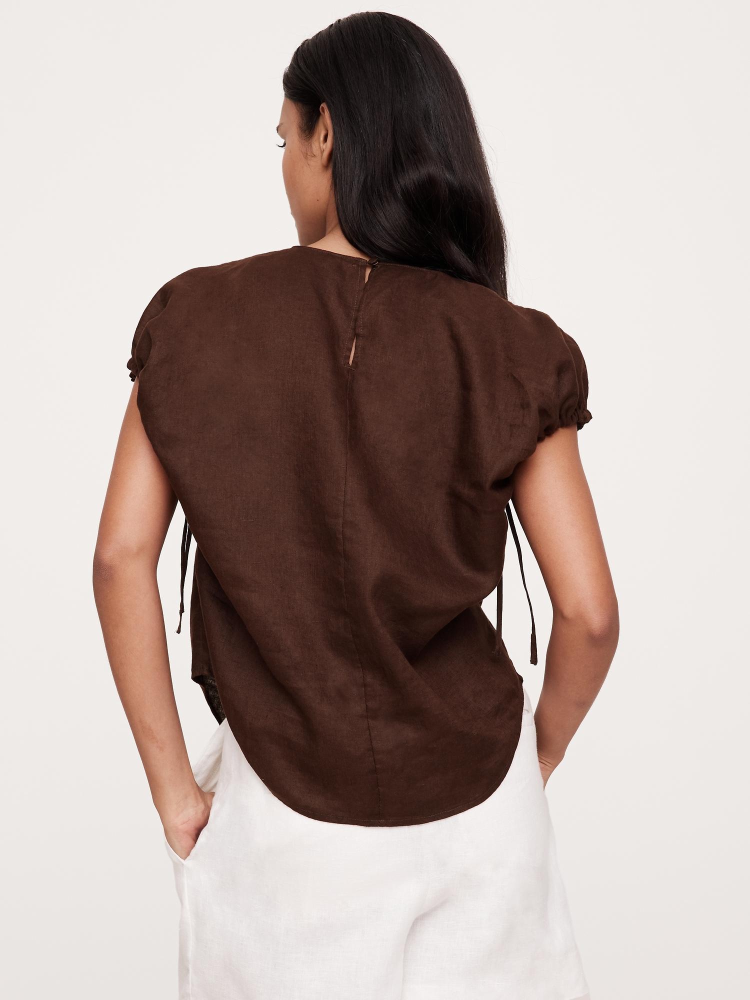 Oversized Linen Cinch Top Product Image