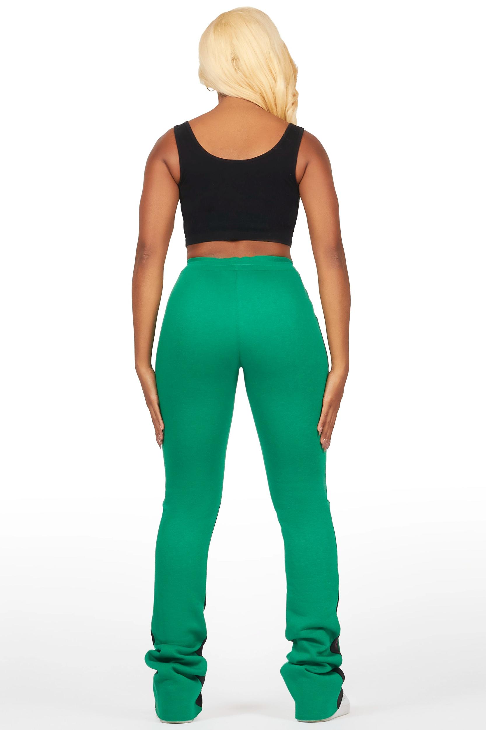 Karenthia Green Stacked Track Pant Female Product Image