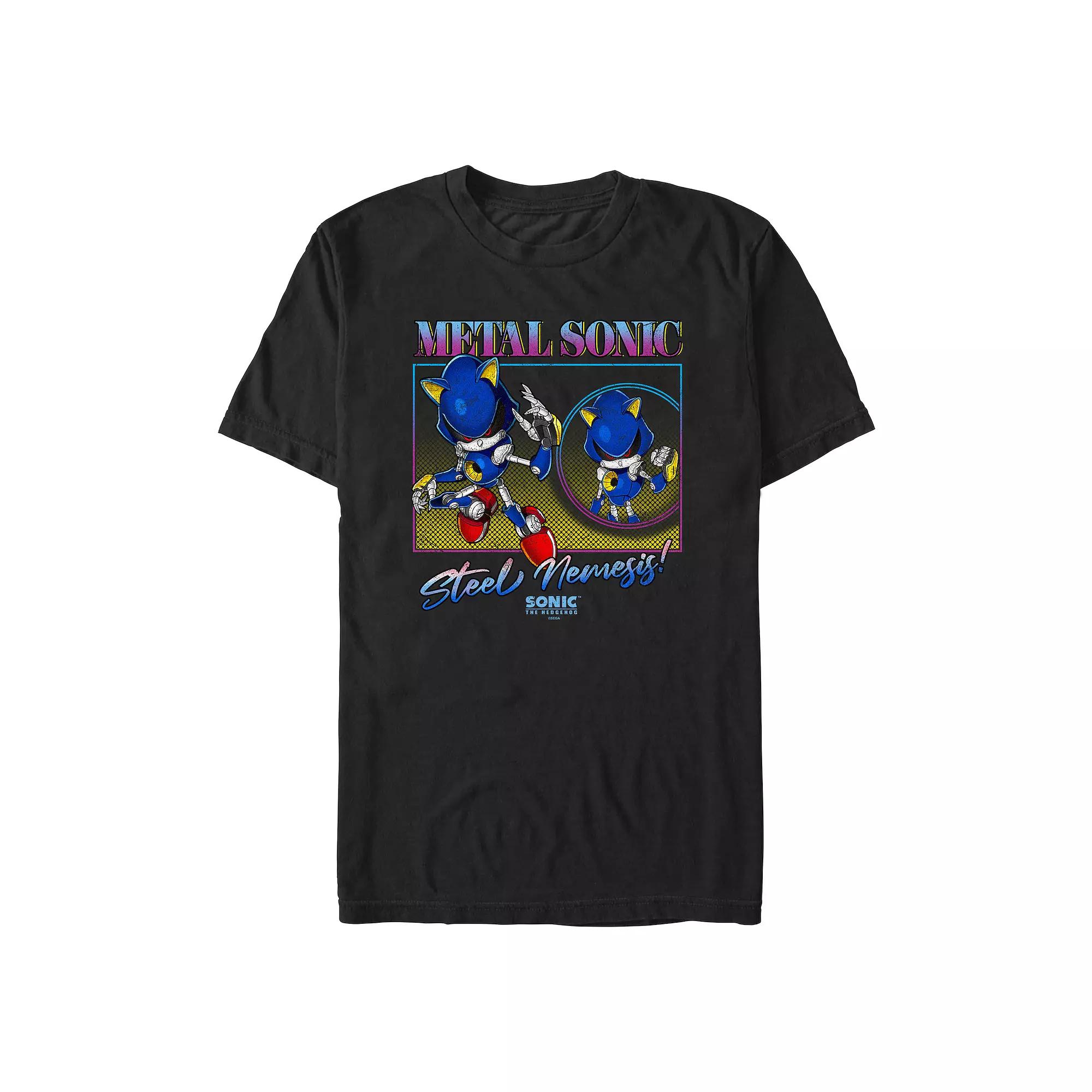 Men's Sonic the Hedgehog Metal Sonic Steel Nemesis Poster Graphic Tee,  Product Image