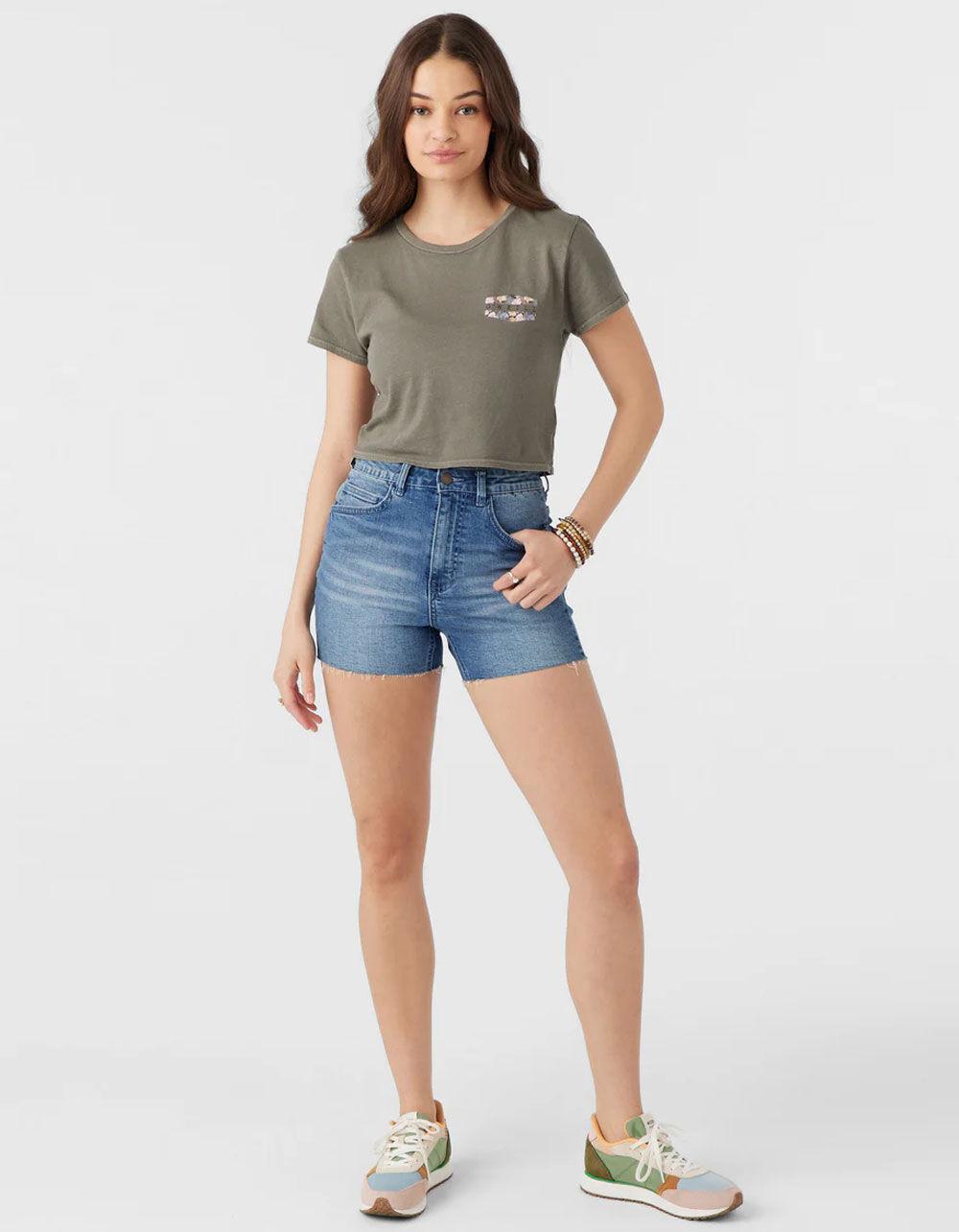 O'NEILL Botanic Womens Crop Baby Tee - GRAY Product Image