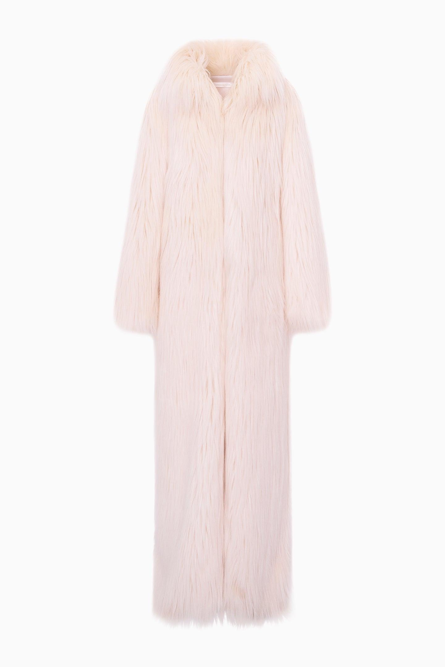 Valia Long Faux Fur Coat - IVORY Product Image