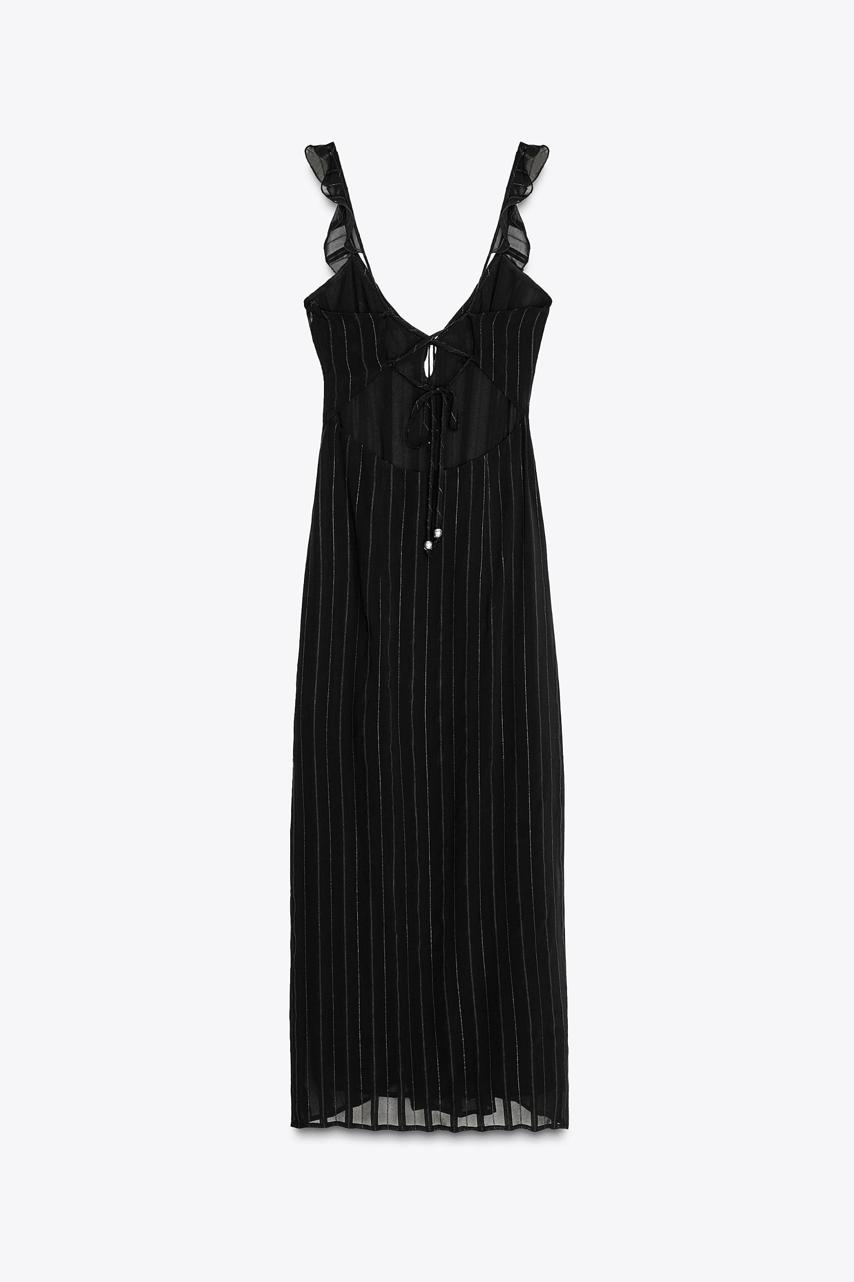 METALLIC THREAD LINGERIE STYLE MIDI DRESS Product Image