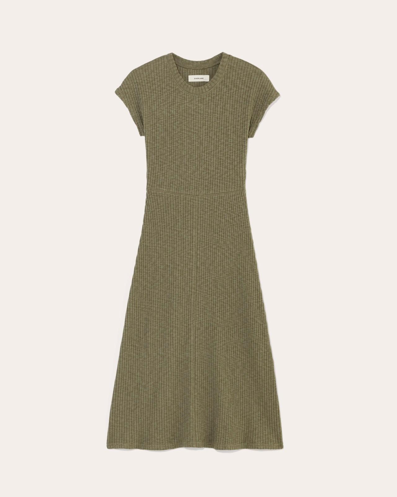 Womens Rib-Knit Cap-Sleeve Midi Dress by Everlane Product Image