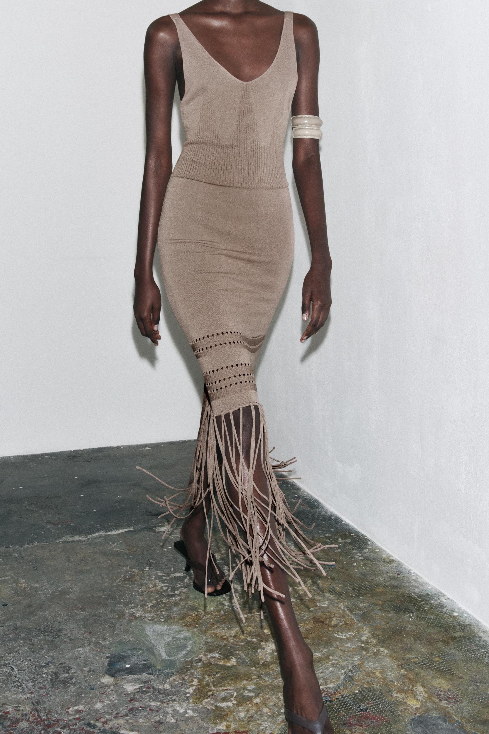 FRINGE KNIT DRESS Product Image