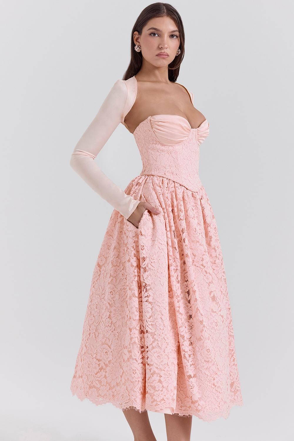 Duchess  ballerina pink lace corset, skirt and bolero - sale Product Image