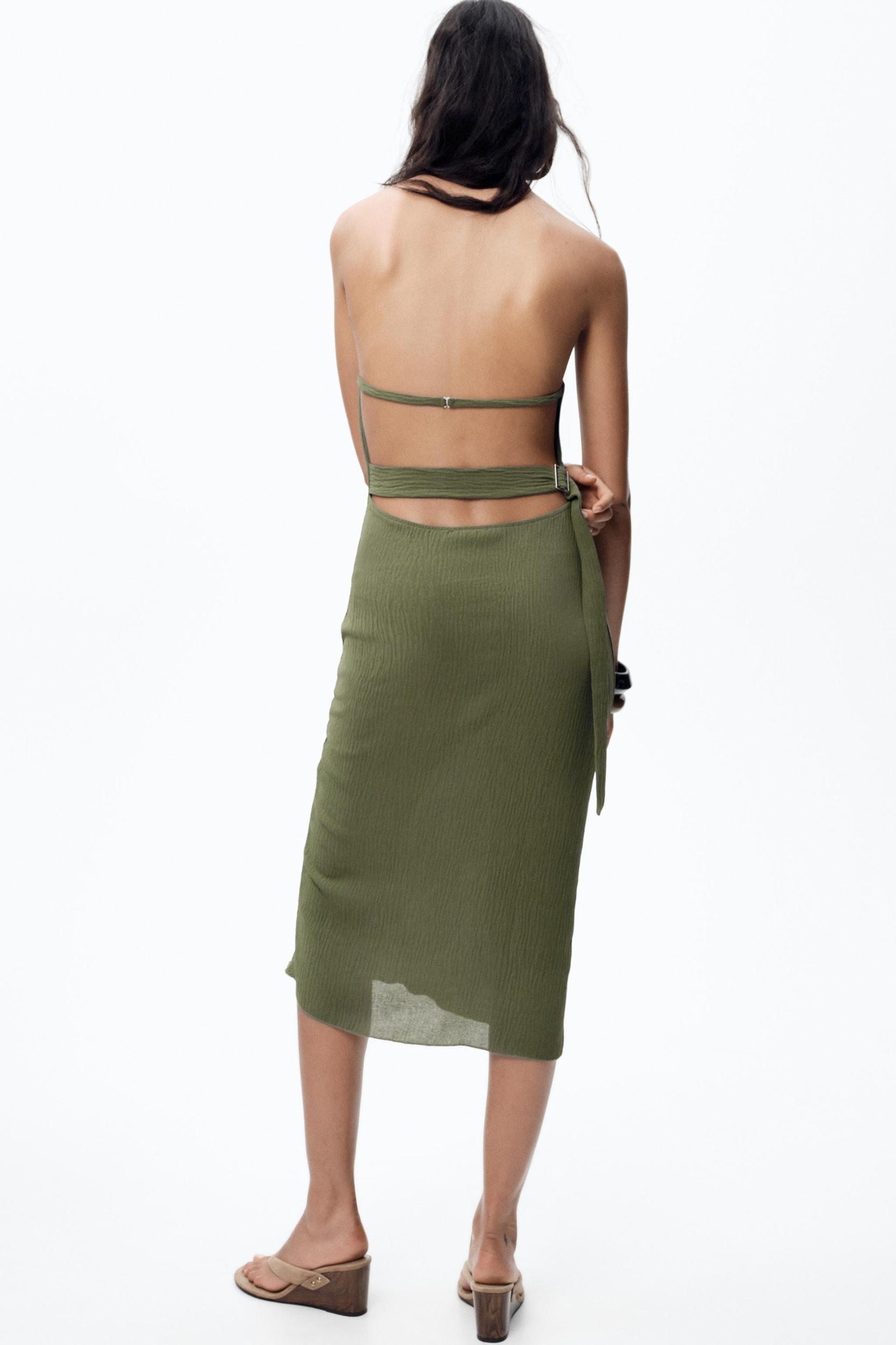 TEXTURED HALTER DRESS Product Image