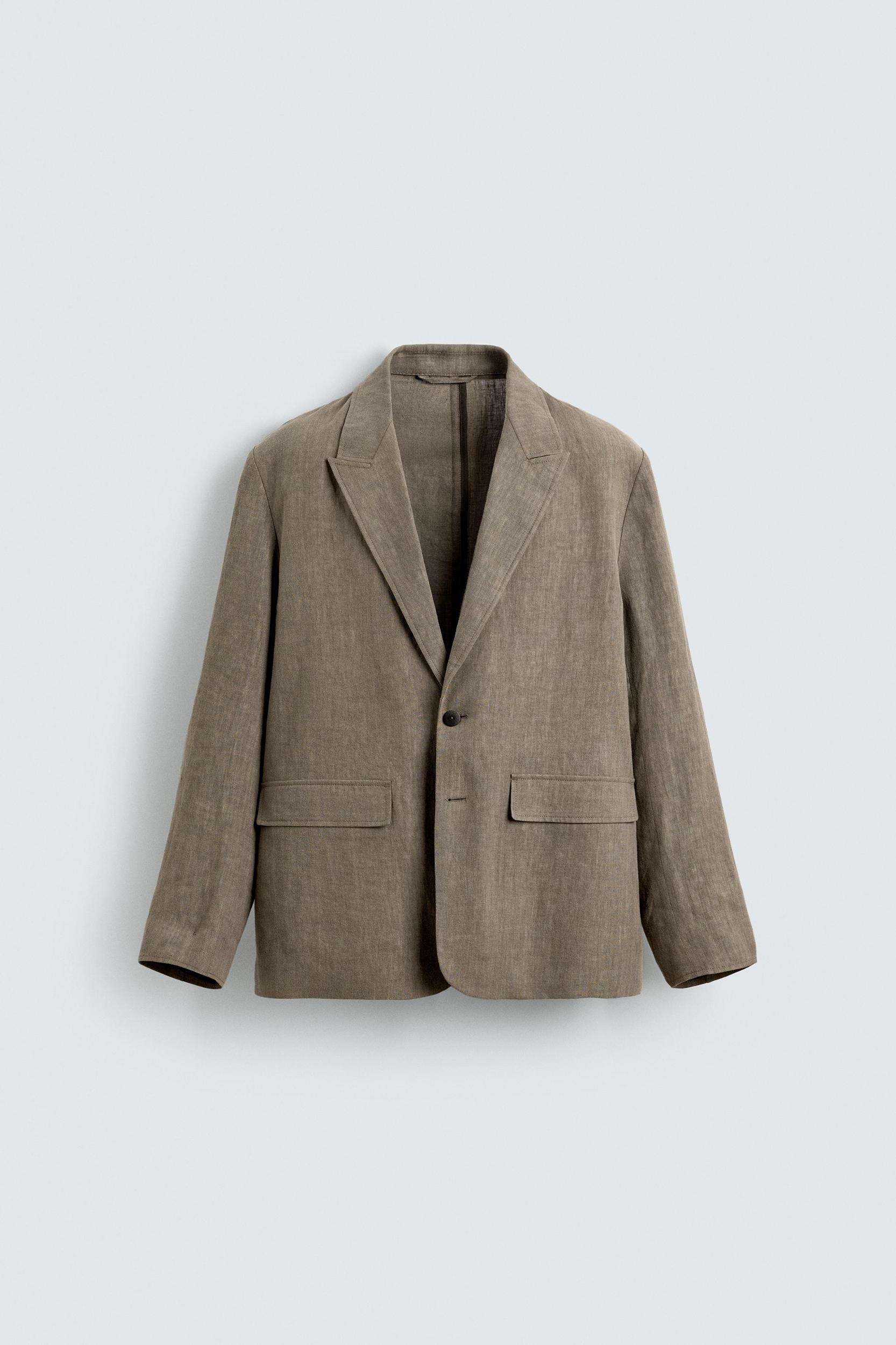 WASHED 100% LINEN SUIT BLAZER Product Image
