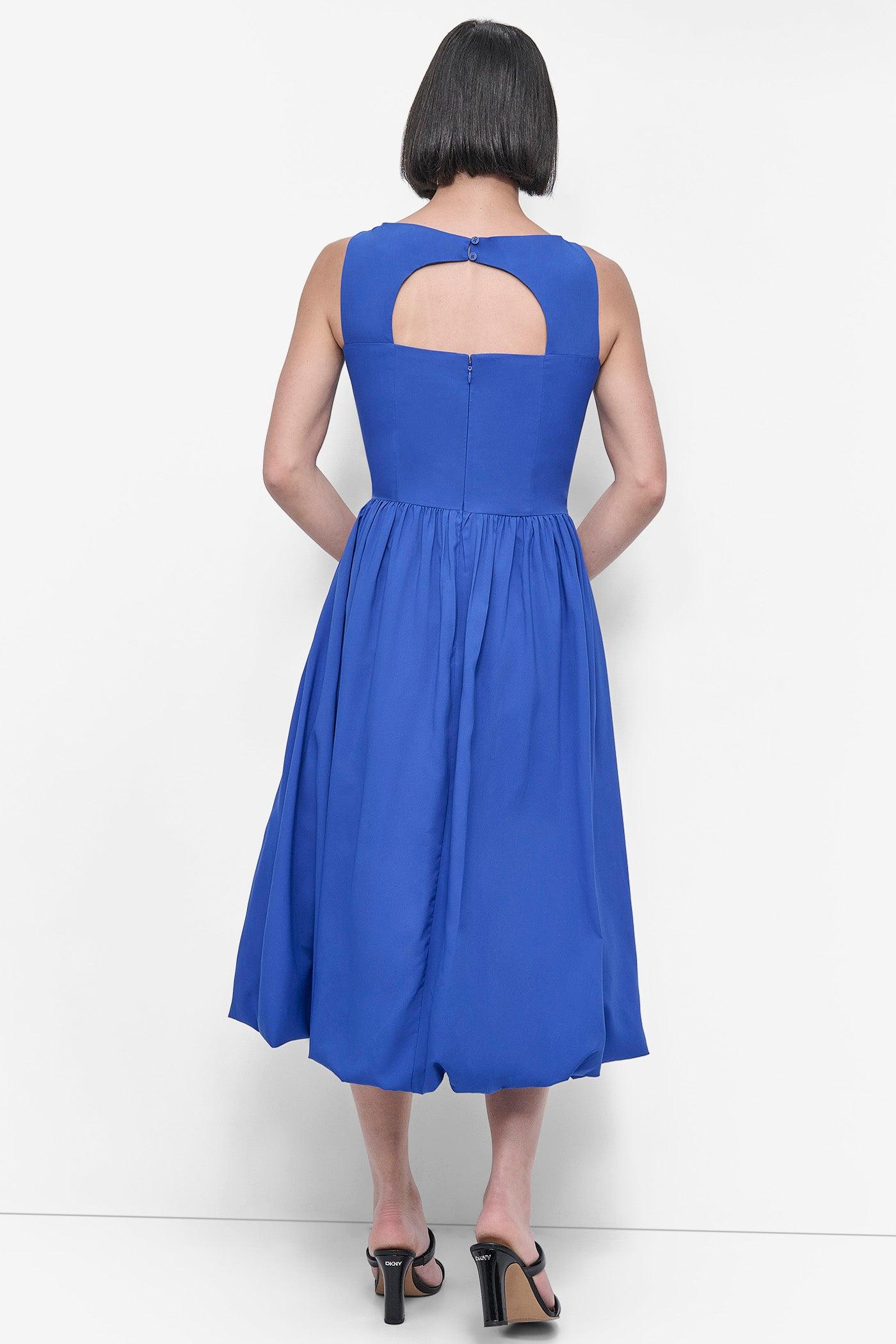 SLEEVELESS BOAT NECK DROP WAIST DRESS Product Image