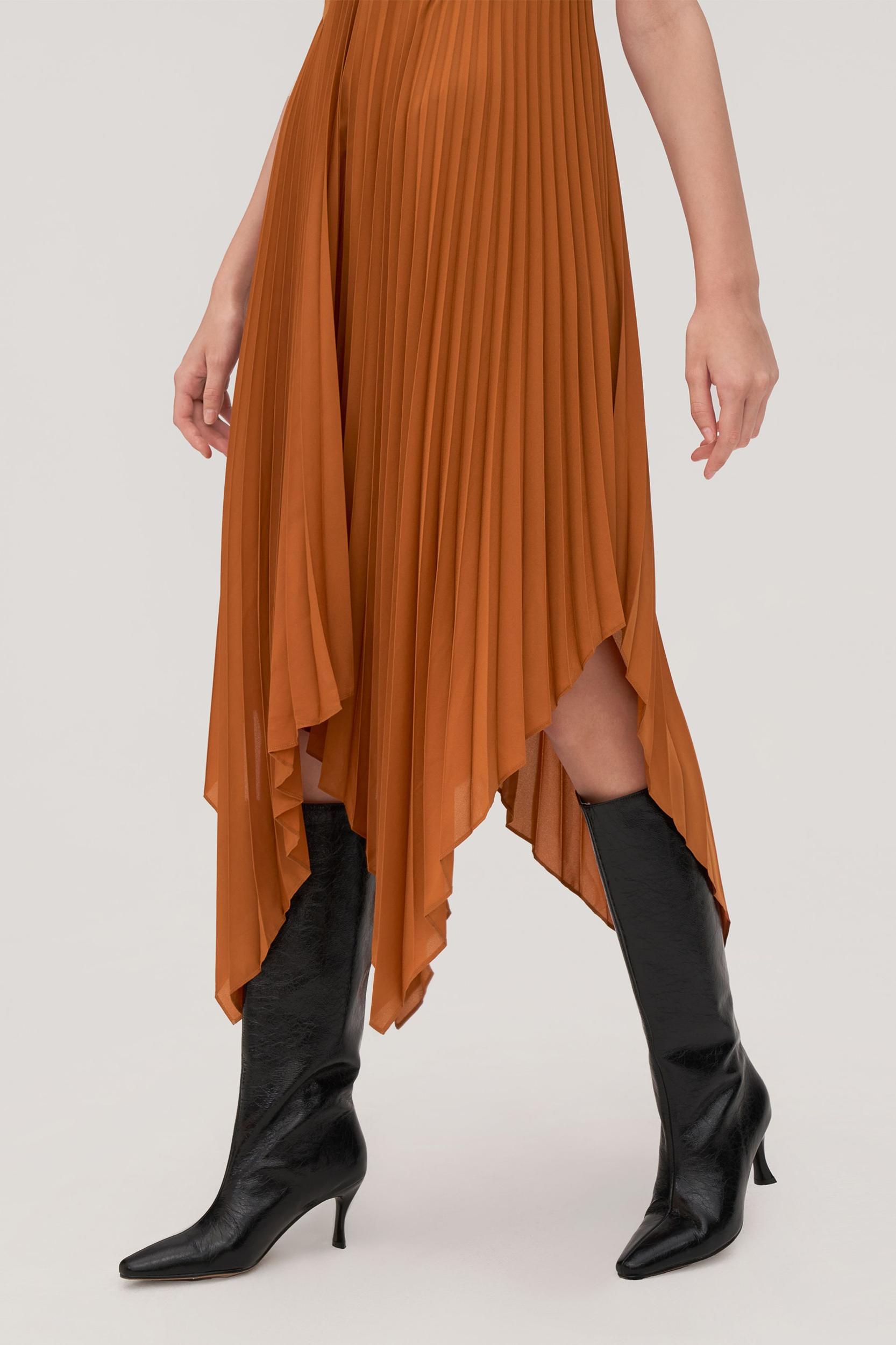 Pleated Silk Daisy Dress Product Image
